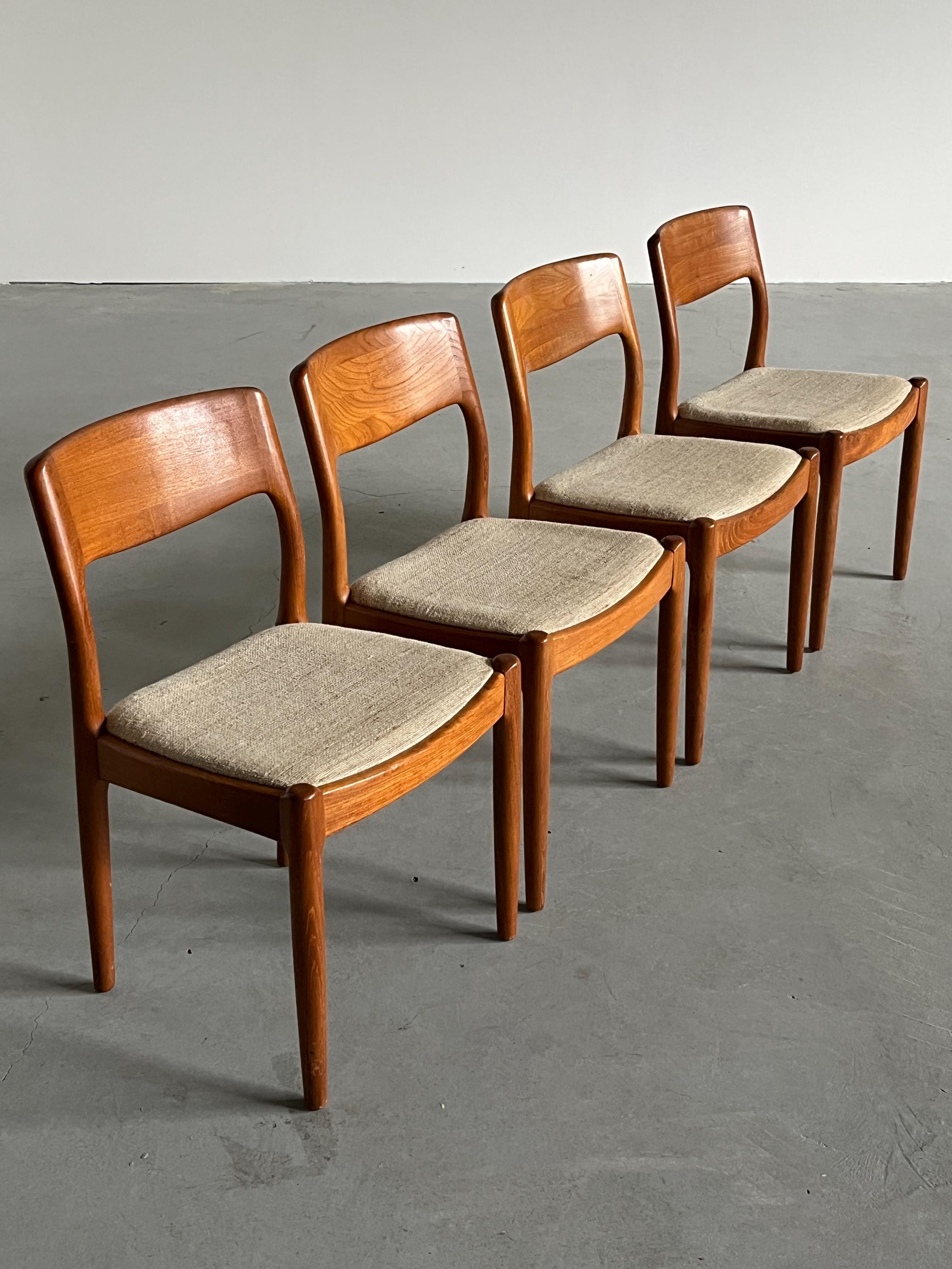 Danish Mid-Century Teak Chairs by Juul Kristensen for JK Denmark