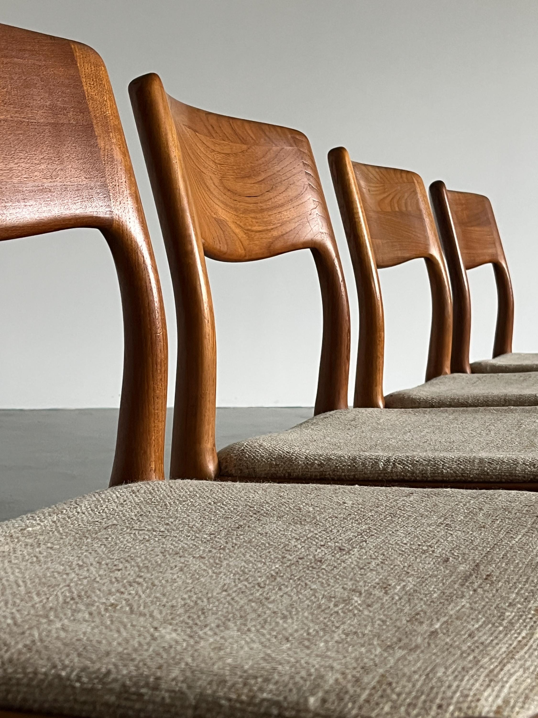 Danish Mid-Century Teak Chairs by Juul Kristensen for JK Denmark