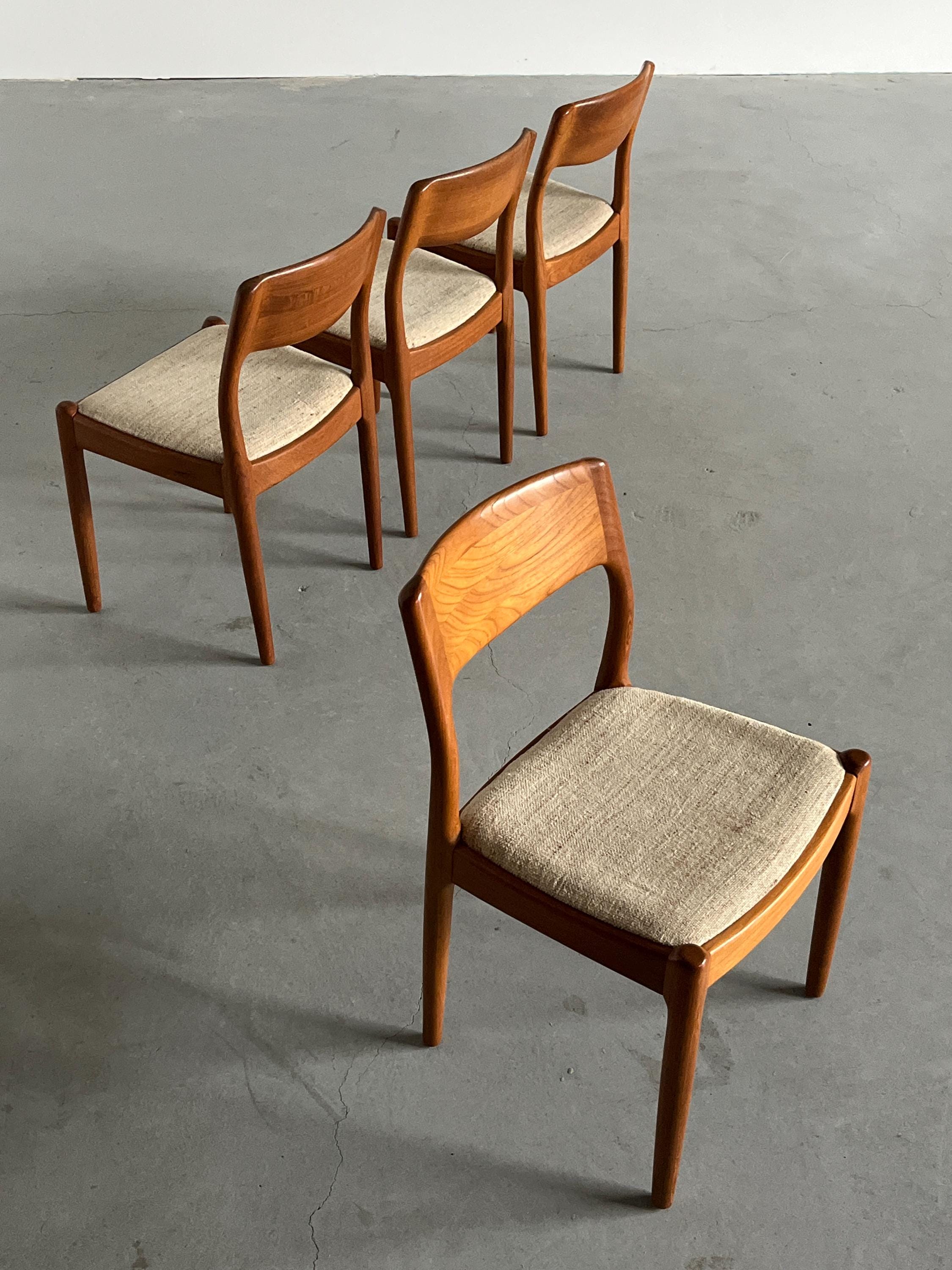 Danish Mid-Century Teak Chairs by Juul Kristensen for JK Denmark
