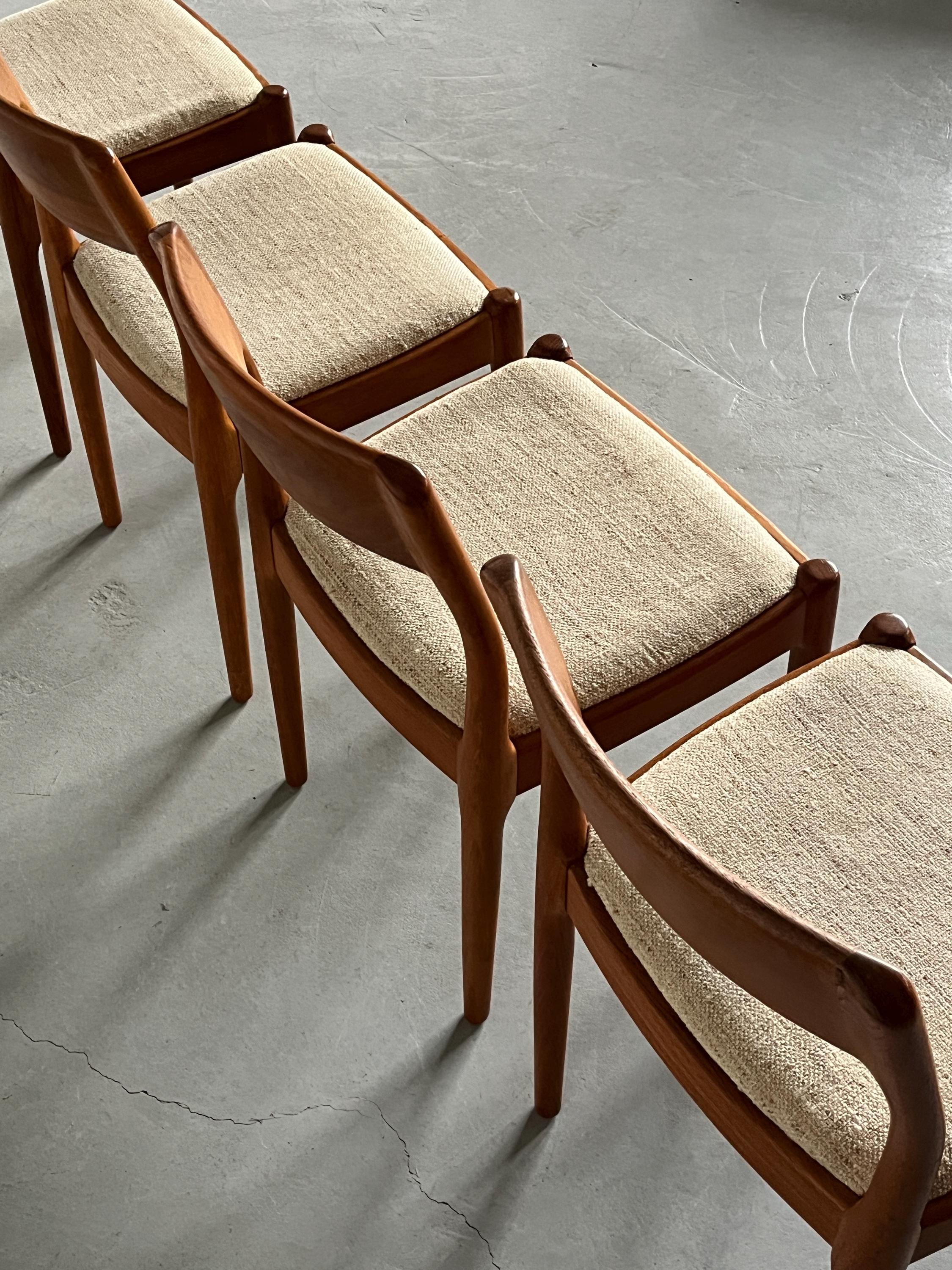 Danish Mid-Century Teak Chairs by Juul Kristensen for JK Denmark