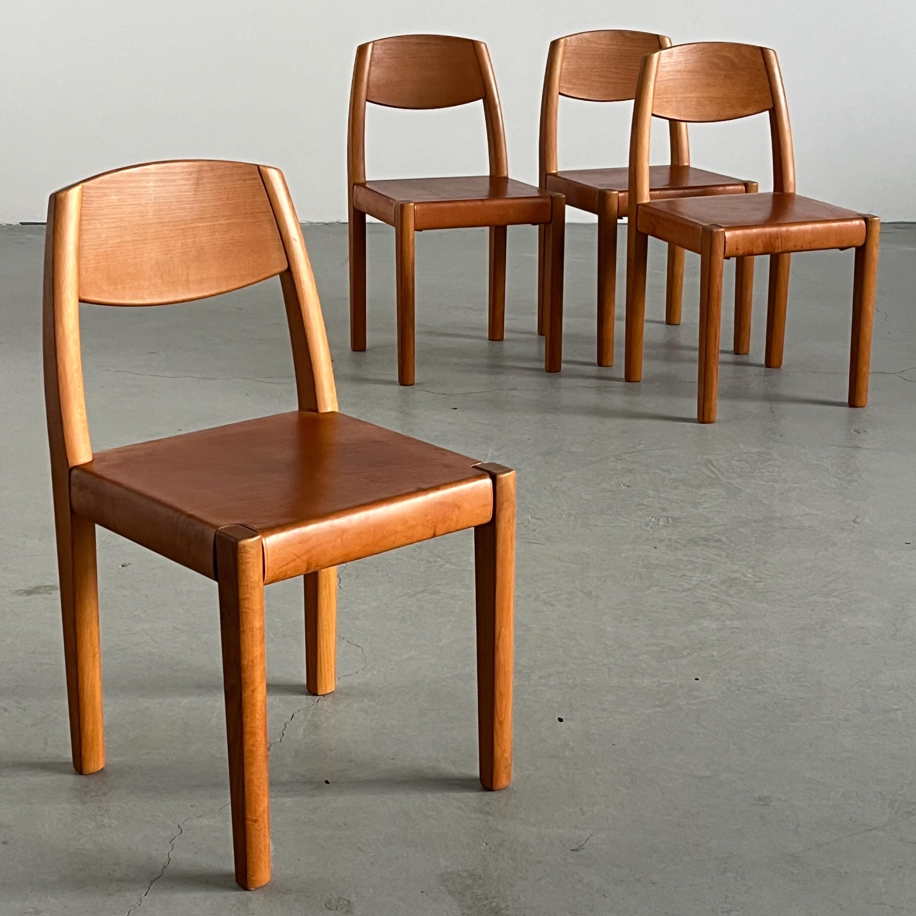 Dining Chairs in the Style of Pierre Chapo