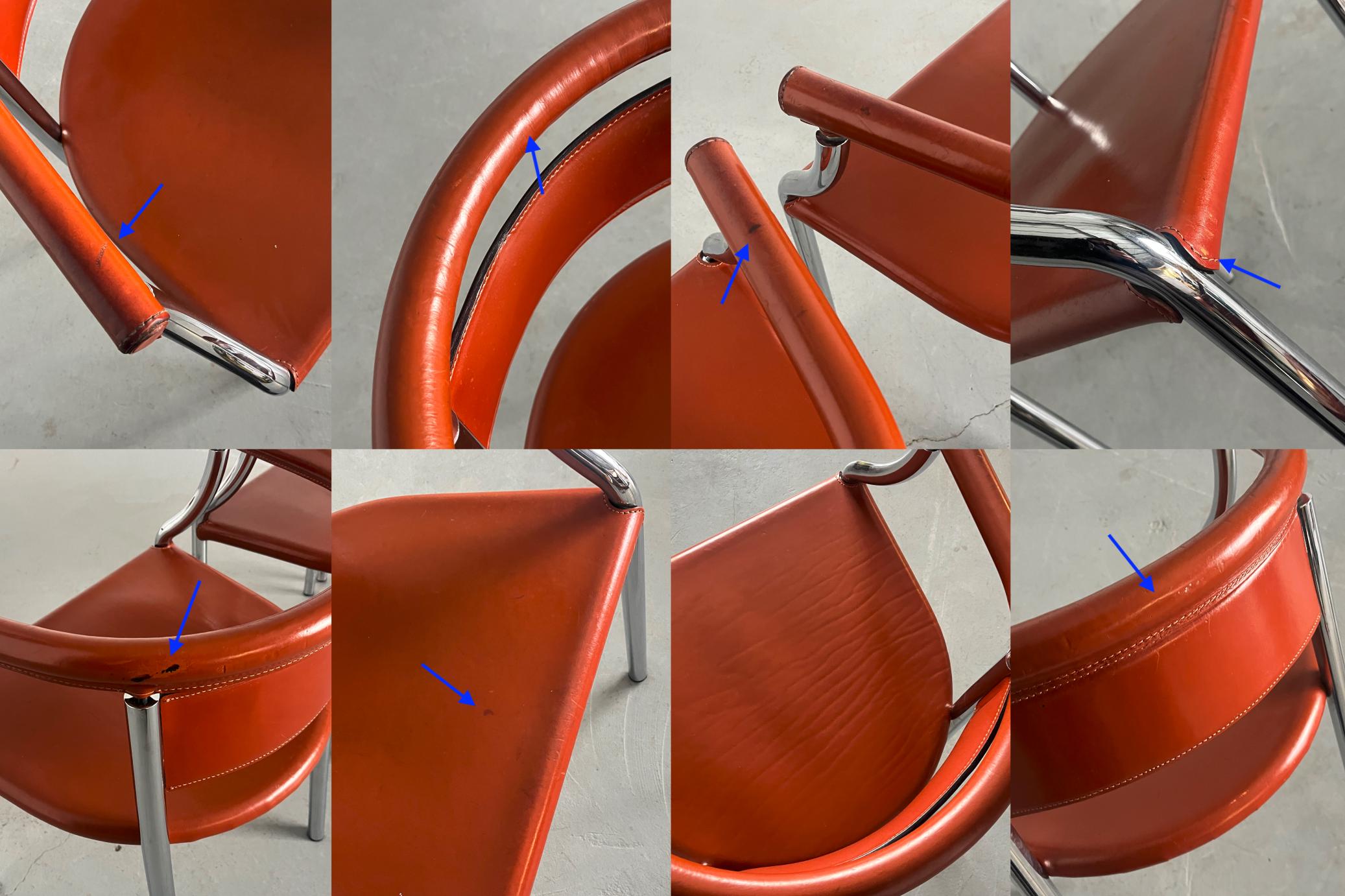 Italian Cognac Leather Armchairs