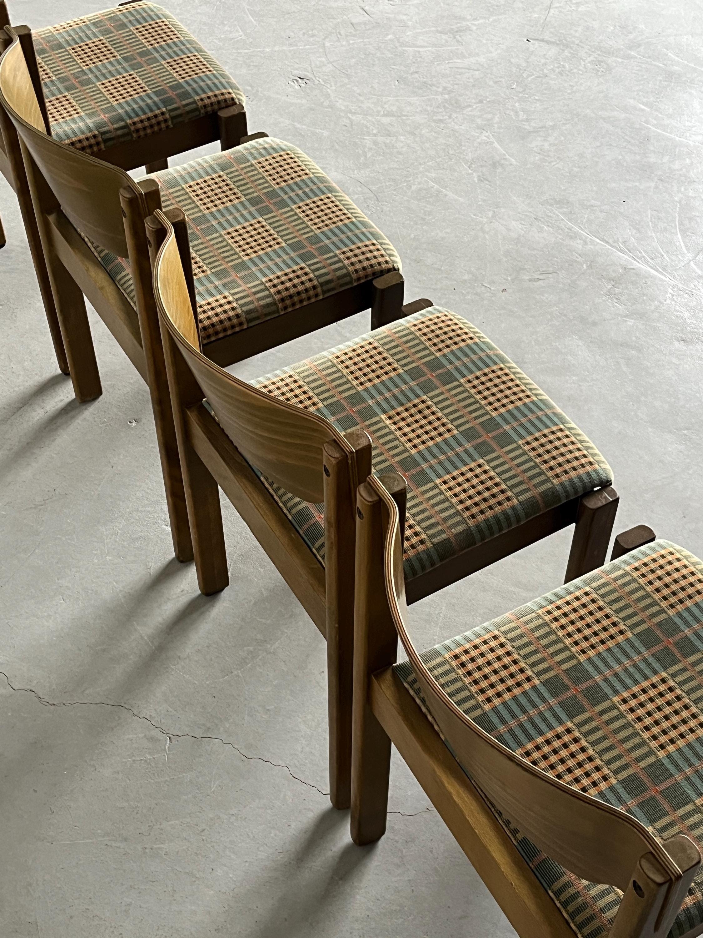 Stackable Dining Chairs in the Style of Roland Rainer