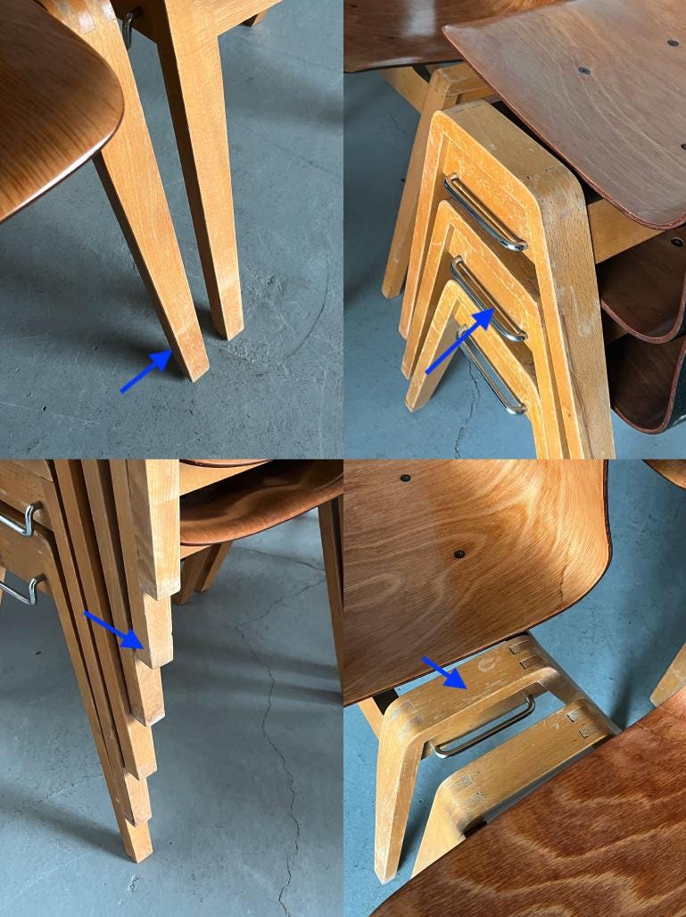 Stackable Dining Chairs by Adam Stegner for Pagholz Flötotto