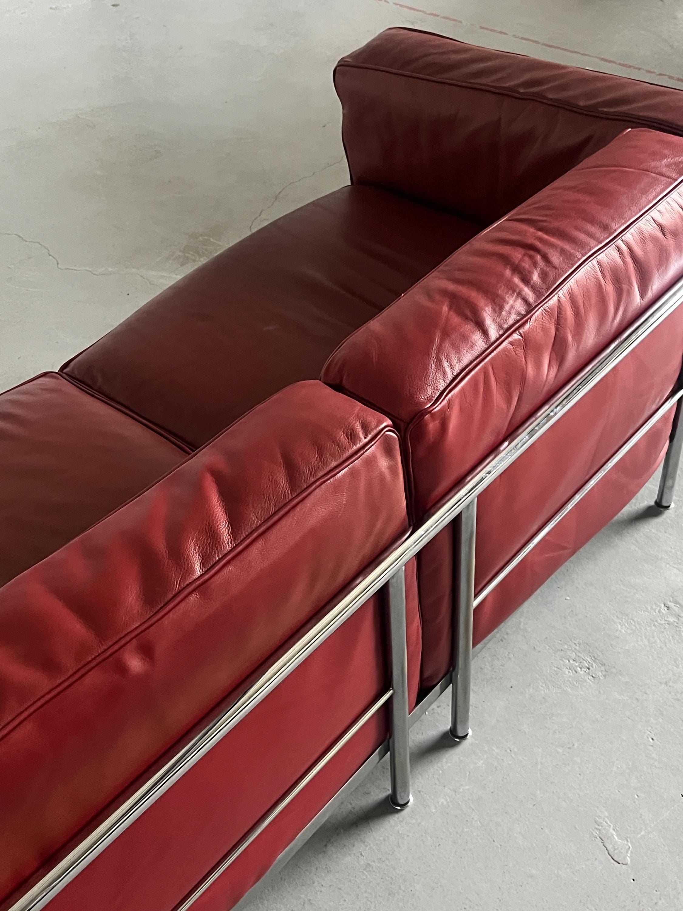 Iconic ‘LC3’ Two-Seater Sofa by Le Corbusier, Charlotte Perriand and Pierre Jeanneret