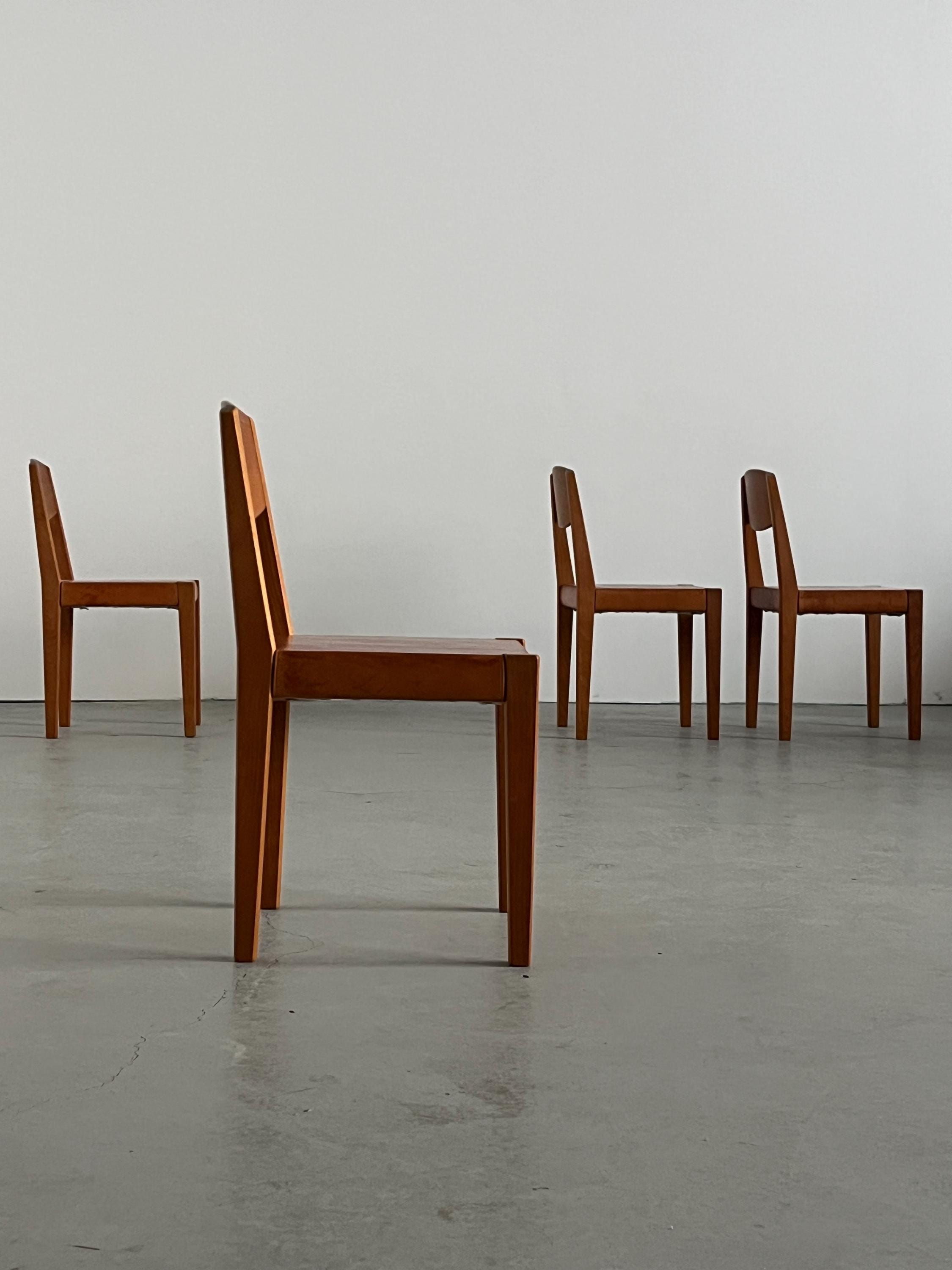 Dining Chairs in the Style of Pierre Chapo