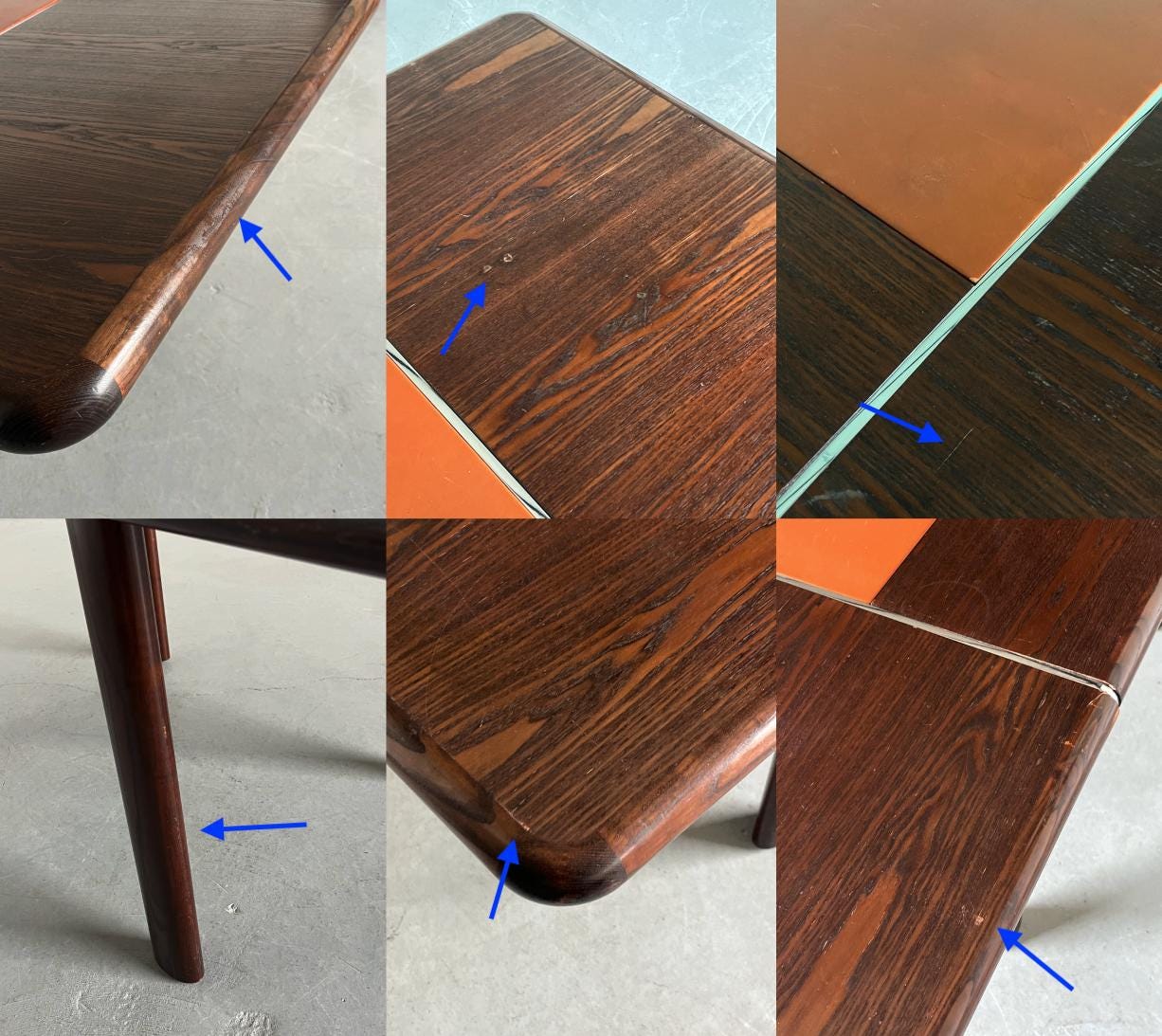 Large Palisander Mid-Century Modern Office Table