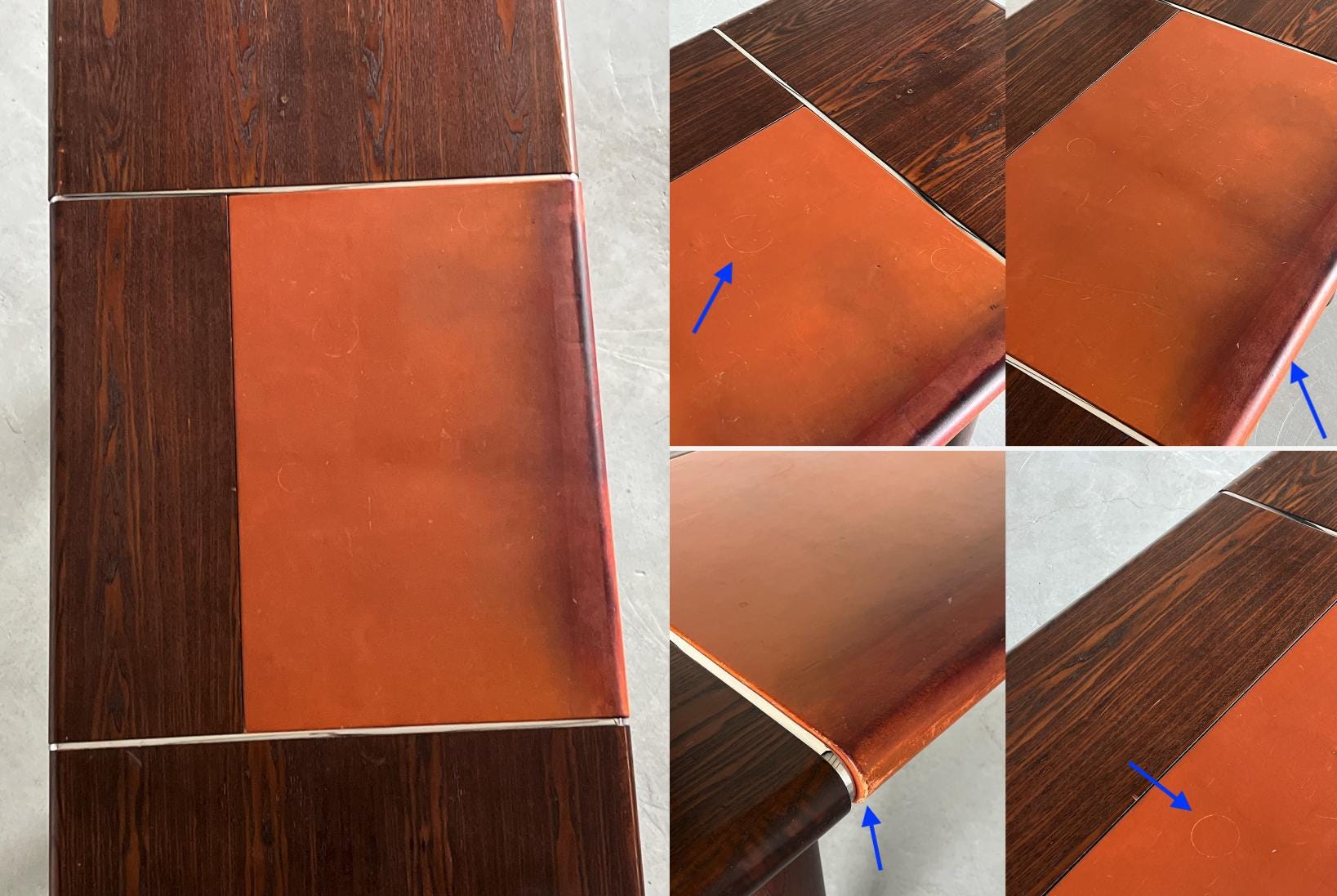 Large Palisander Mid-Century Modern Office Table