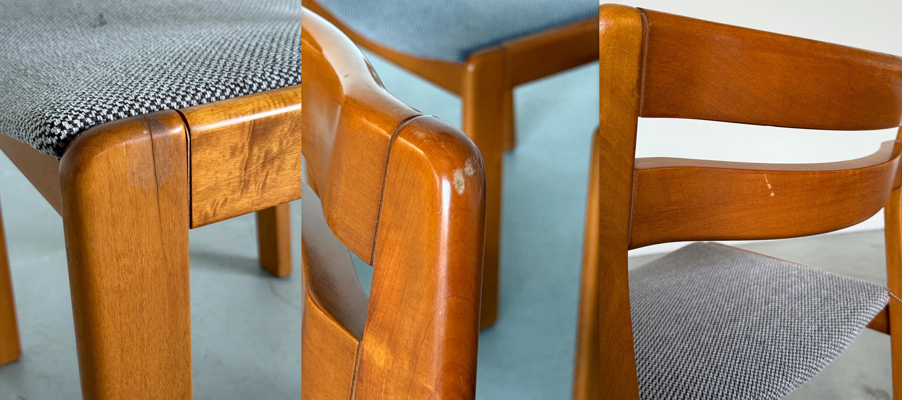 Elegant Italian Mid-Century Lacquered Solid Wood Chairs
