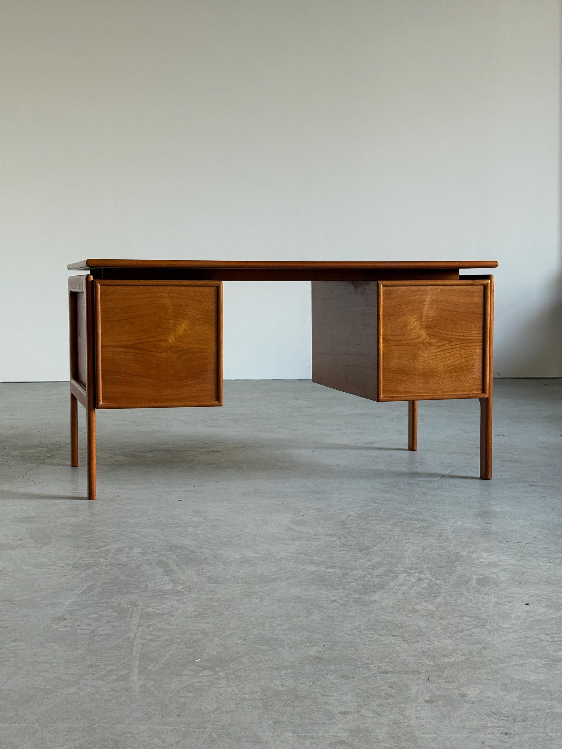 Scandinavian Teak Freestanding Desk by GV Møbler