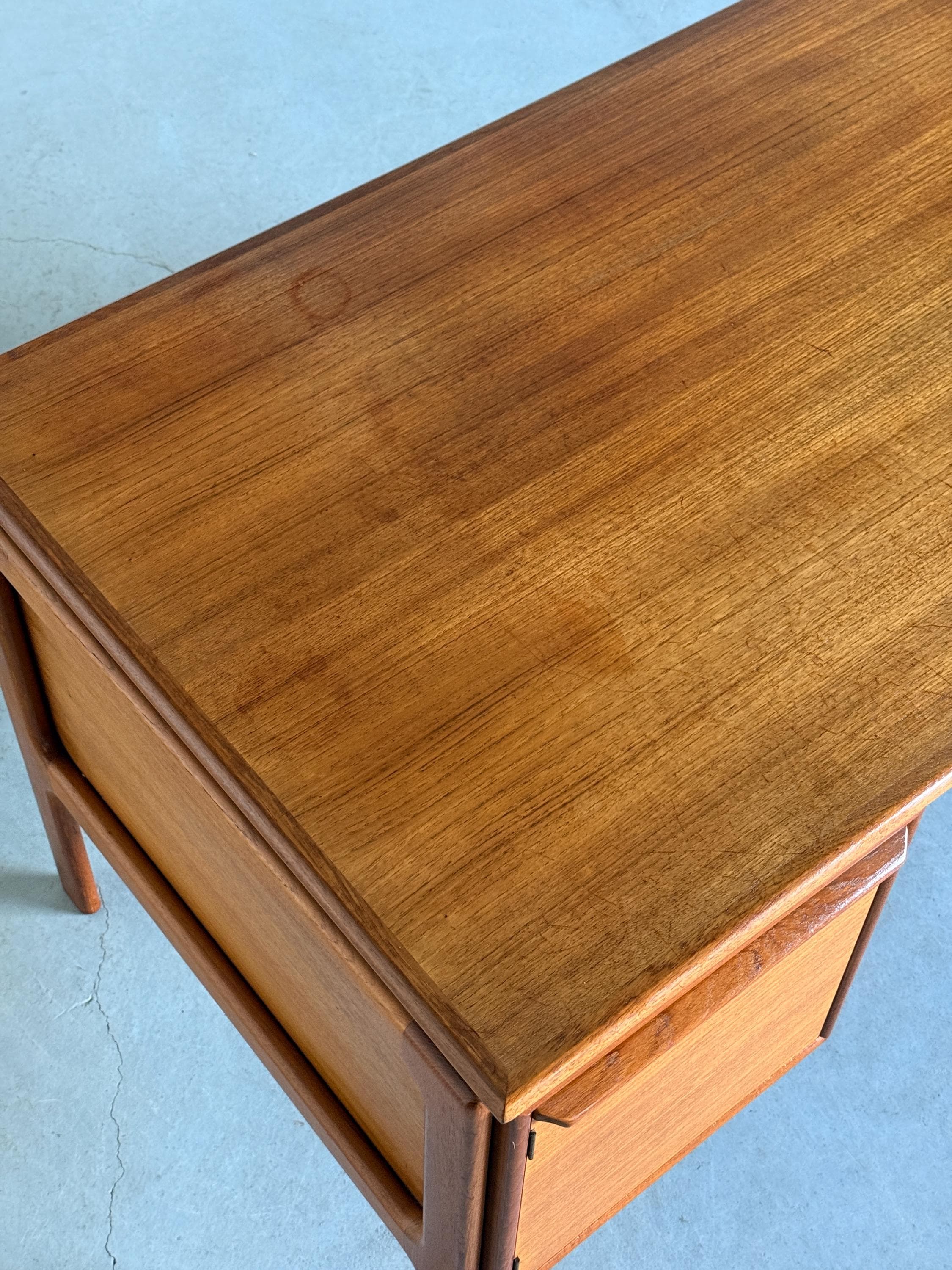 Scandinavian Teak Freestanding Desk by GV Møbler