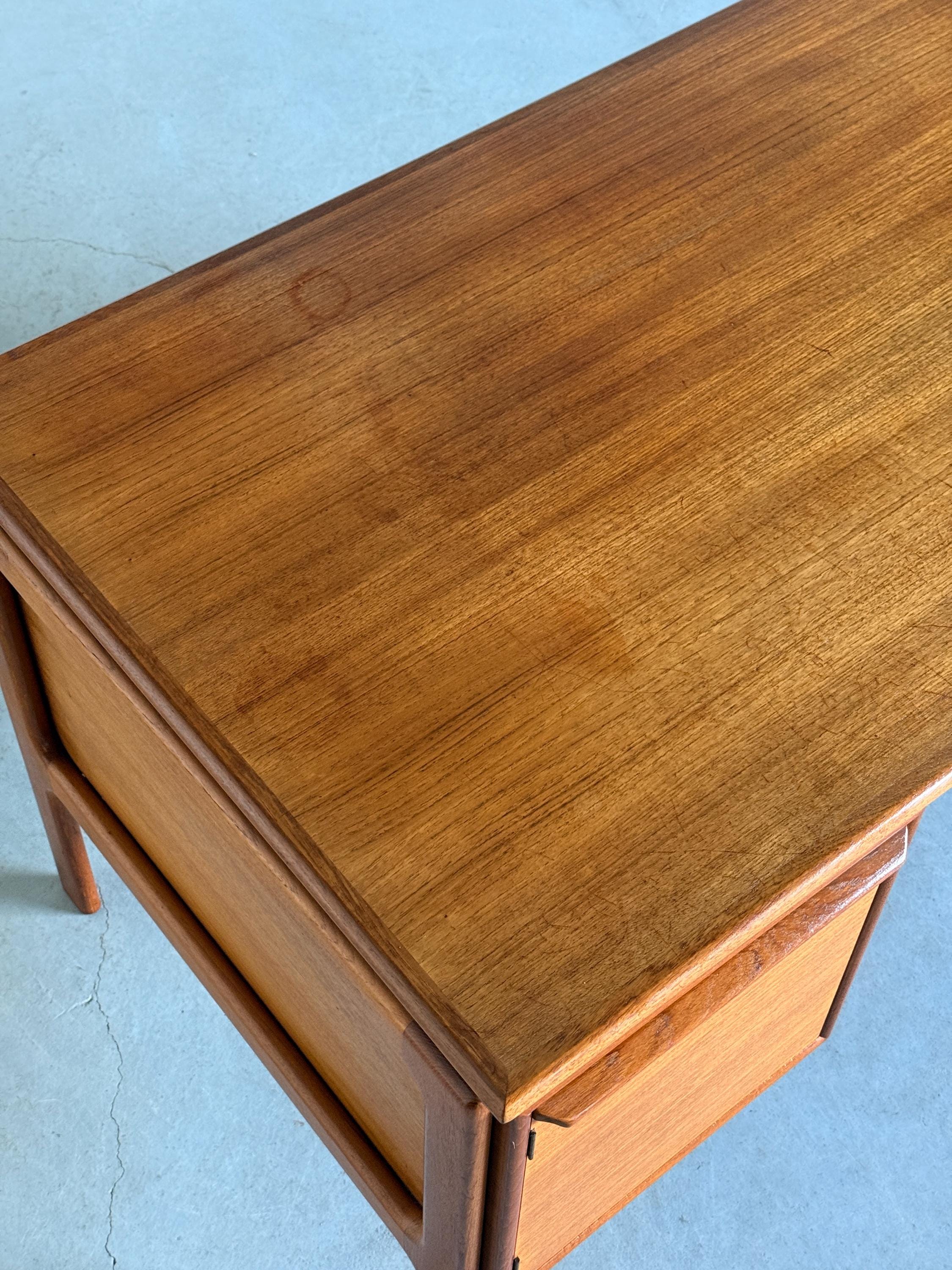 Scandinavian Teak Freestanding Desk by GV Møbler