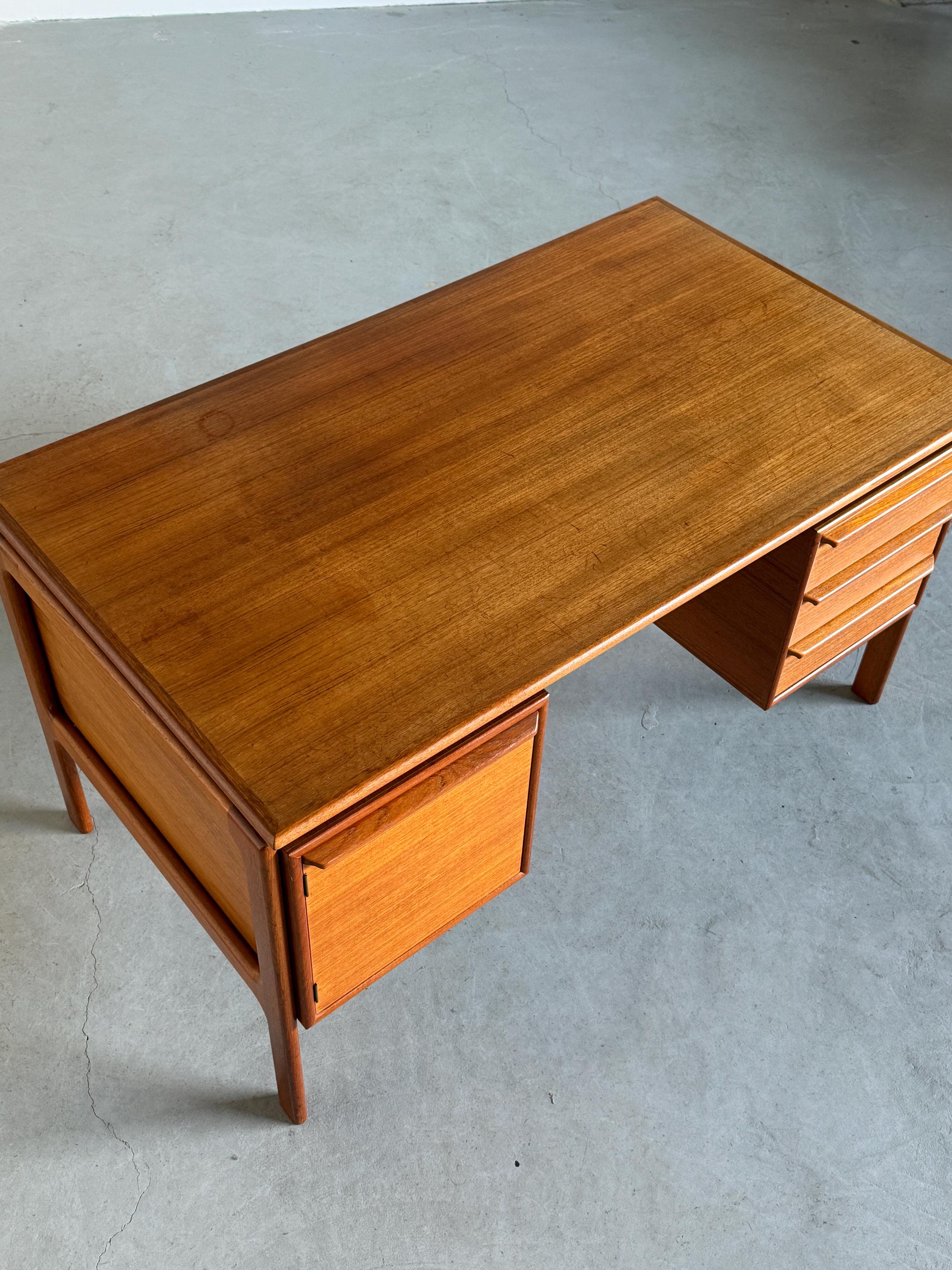 Scandinavian Teak Freestanding Desk by GV Møbler