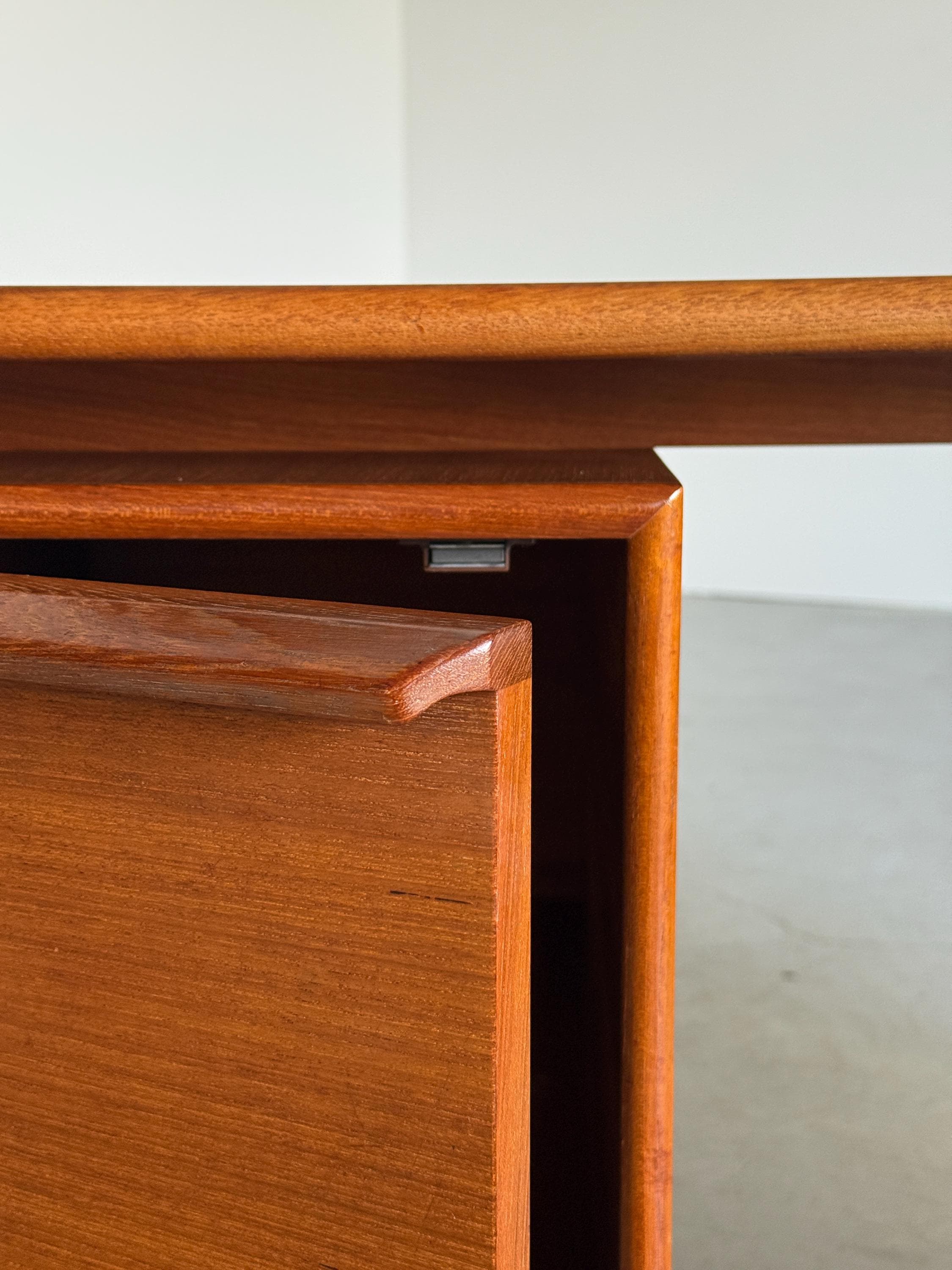 Scandinavian Teak Freestanding Desk by GV Møbler