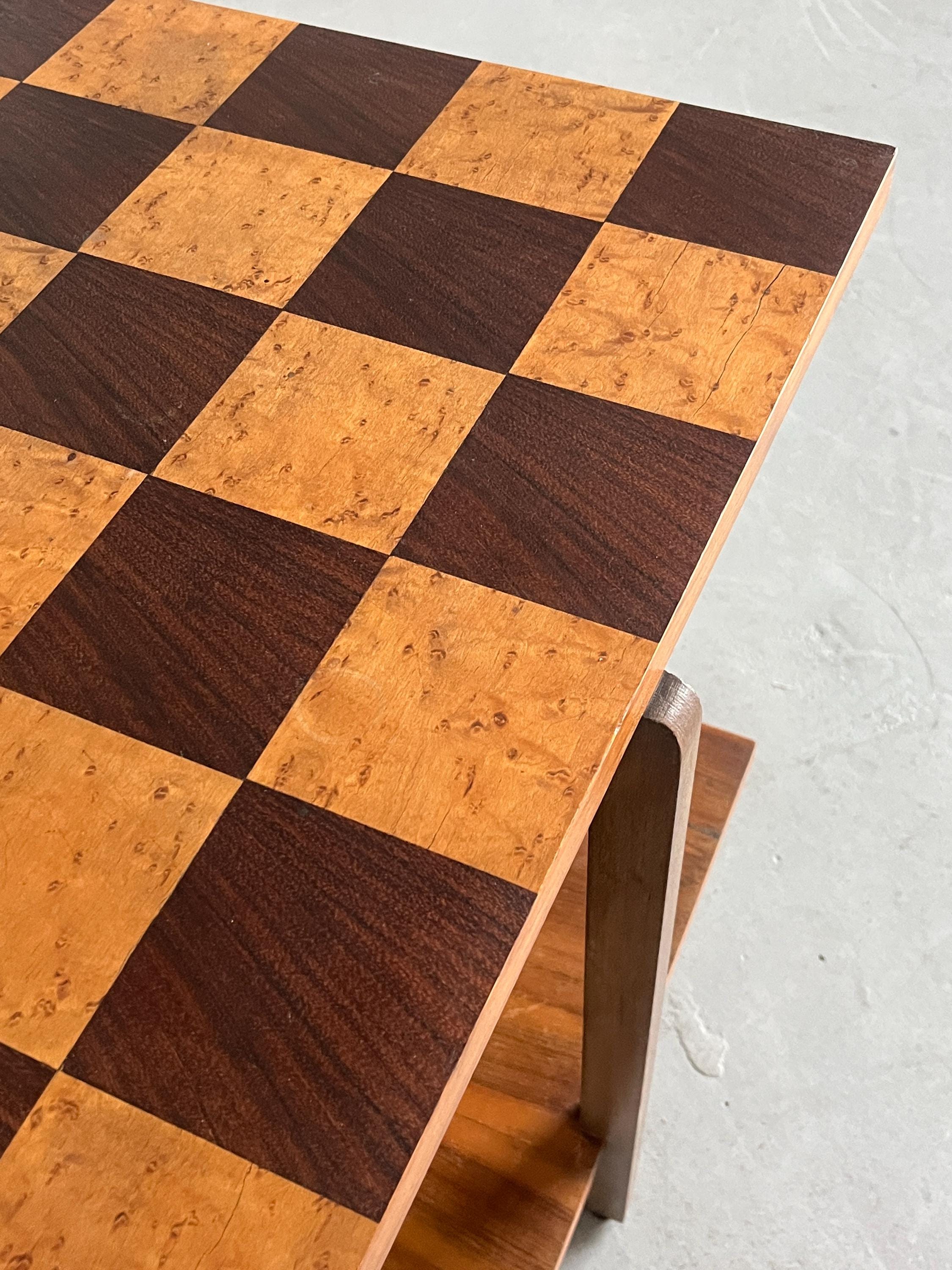 Art Deco Checkerboard Side Table