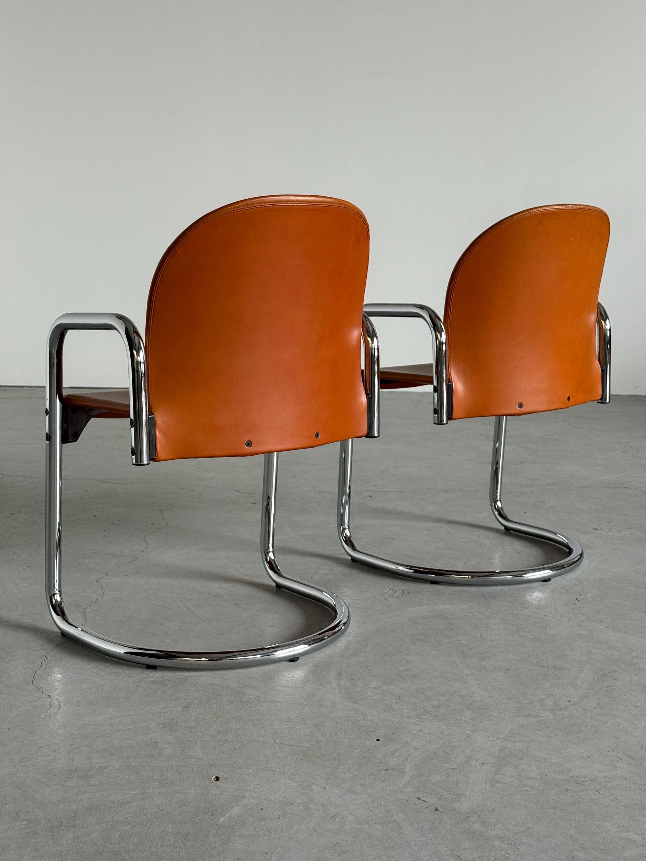 Leather Dialogo Chairs by Afra and Tobia Scarpa for B&B Italia
