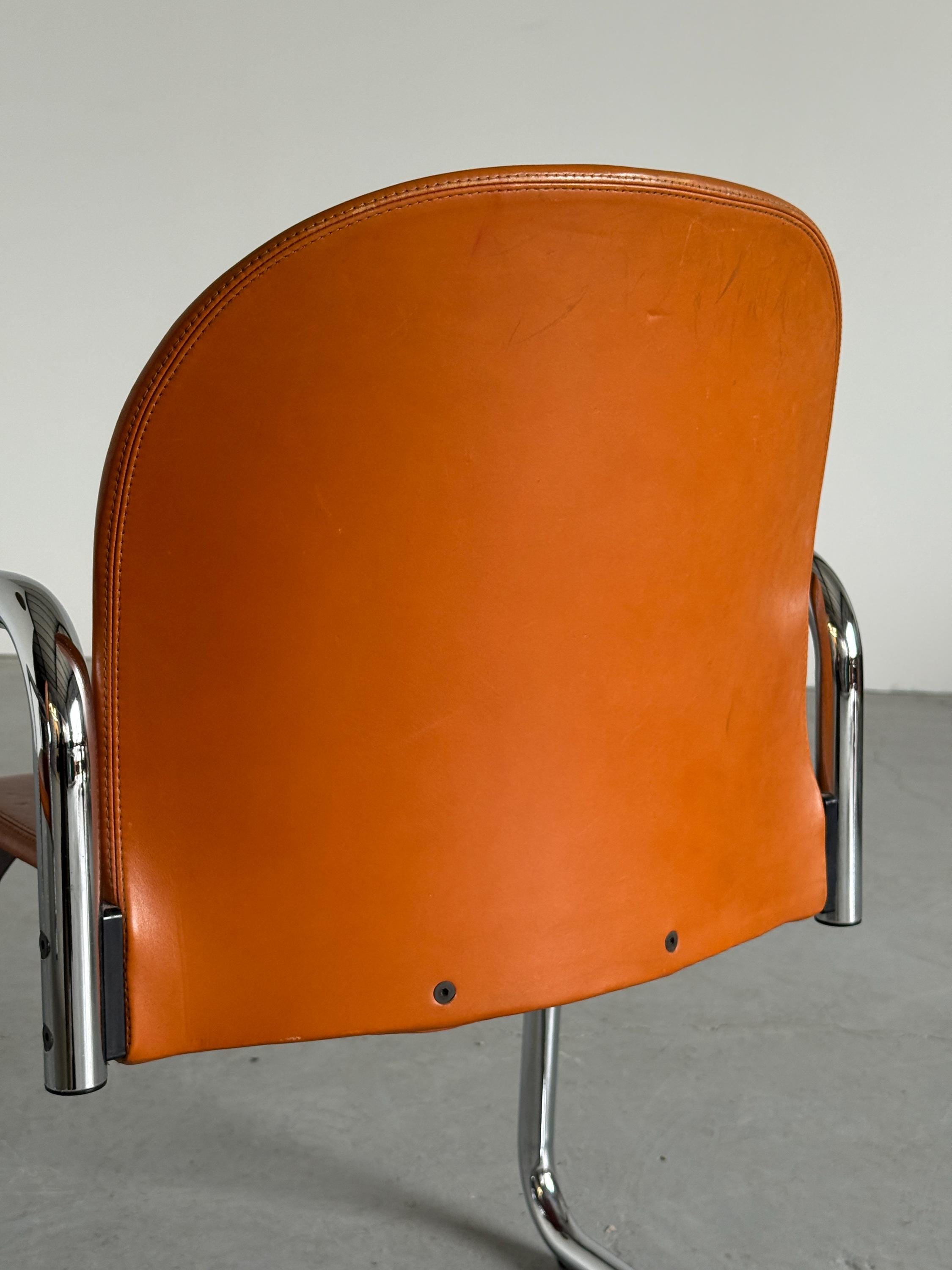 Leather Dialogo Chairs by Afra and Tobia Scarpa for B&B Italia