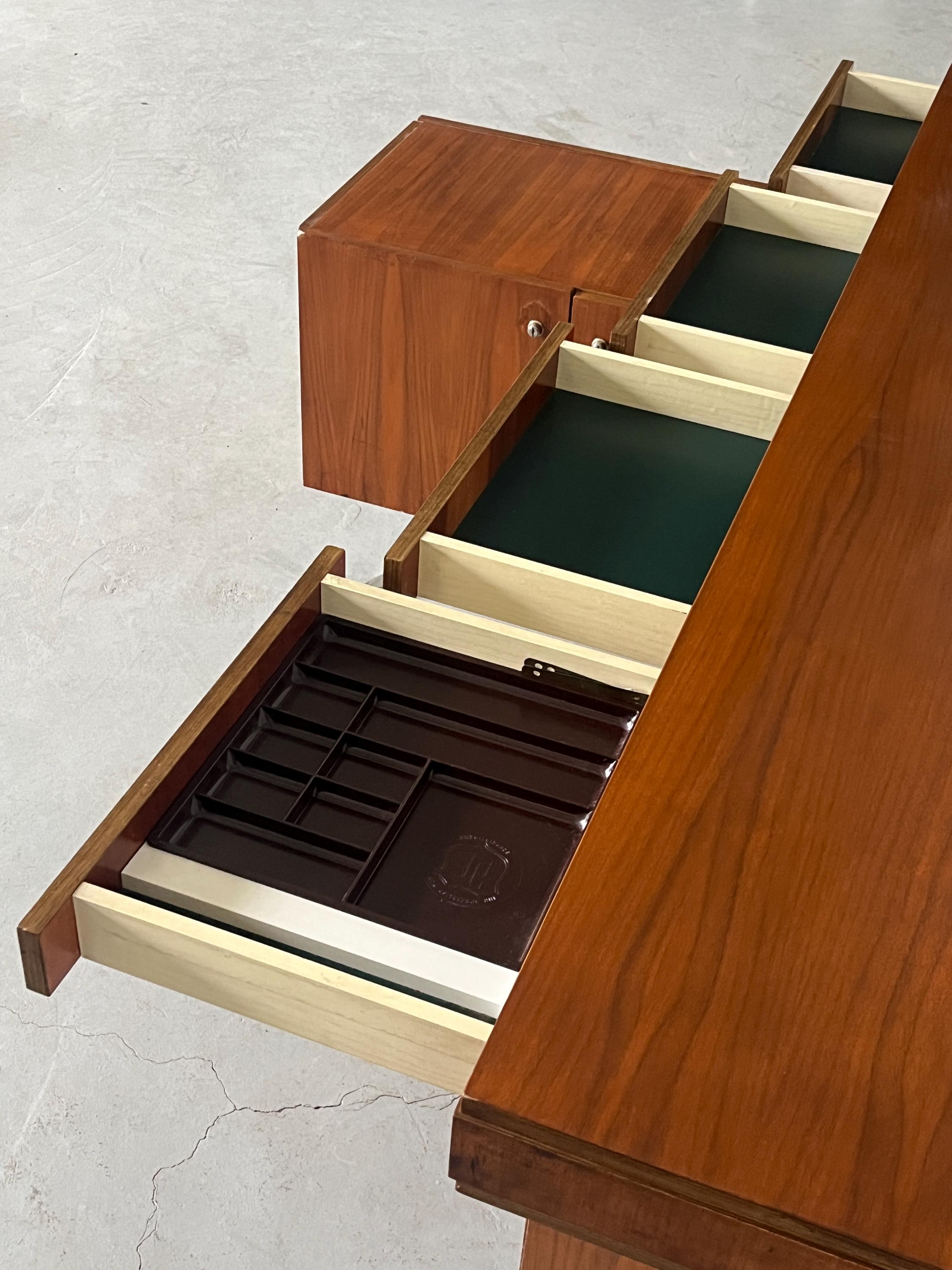 Mid-Century Executive Desk in Walnut Veneer, West Germany