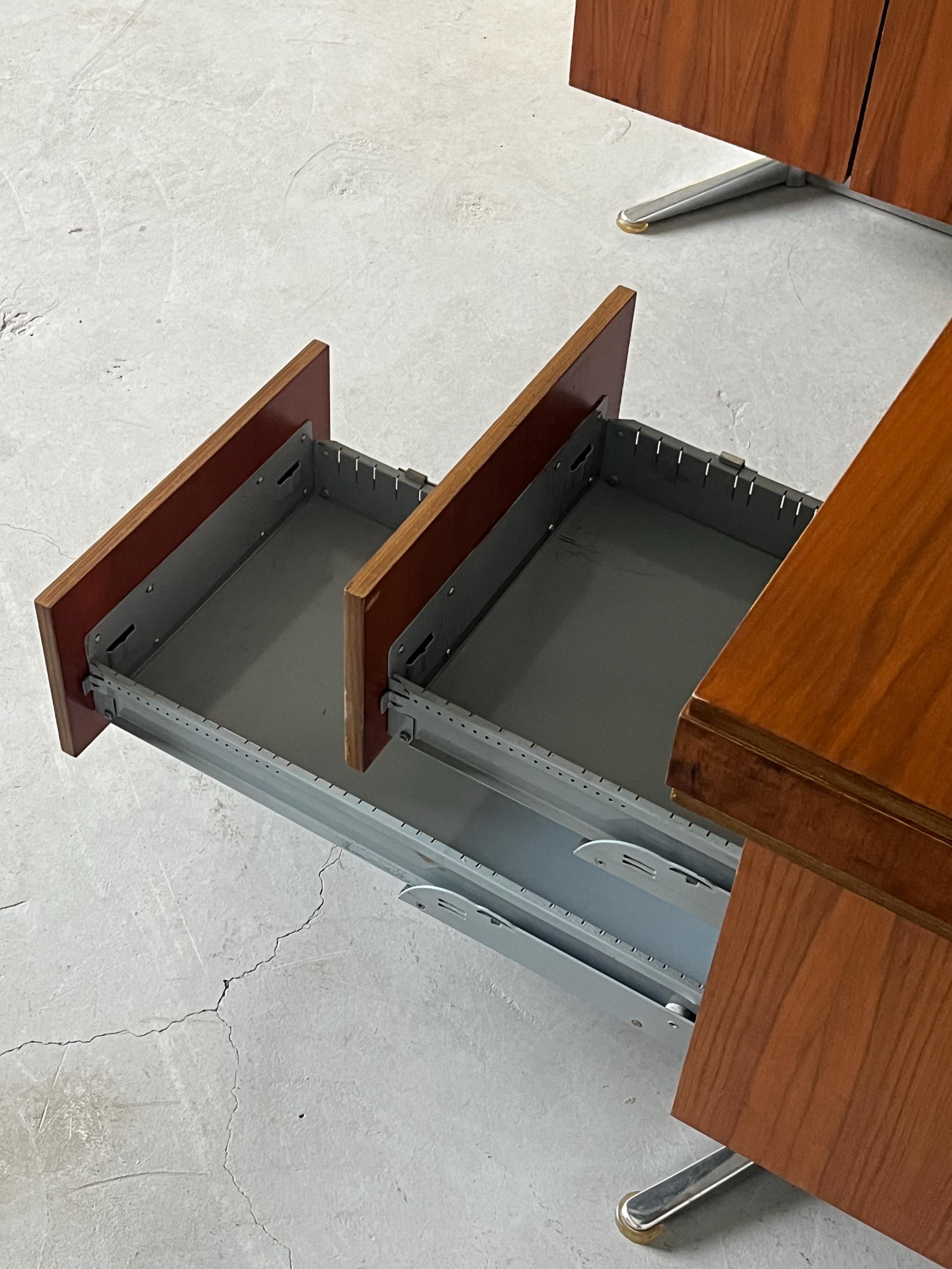 Mid-Century Executive Desk in Walnut Veneer, West Germany