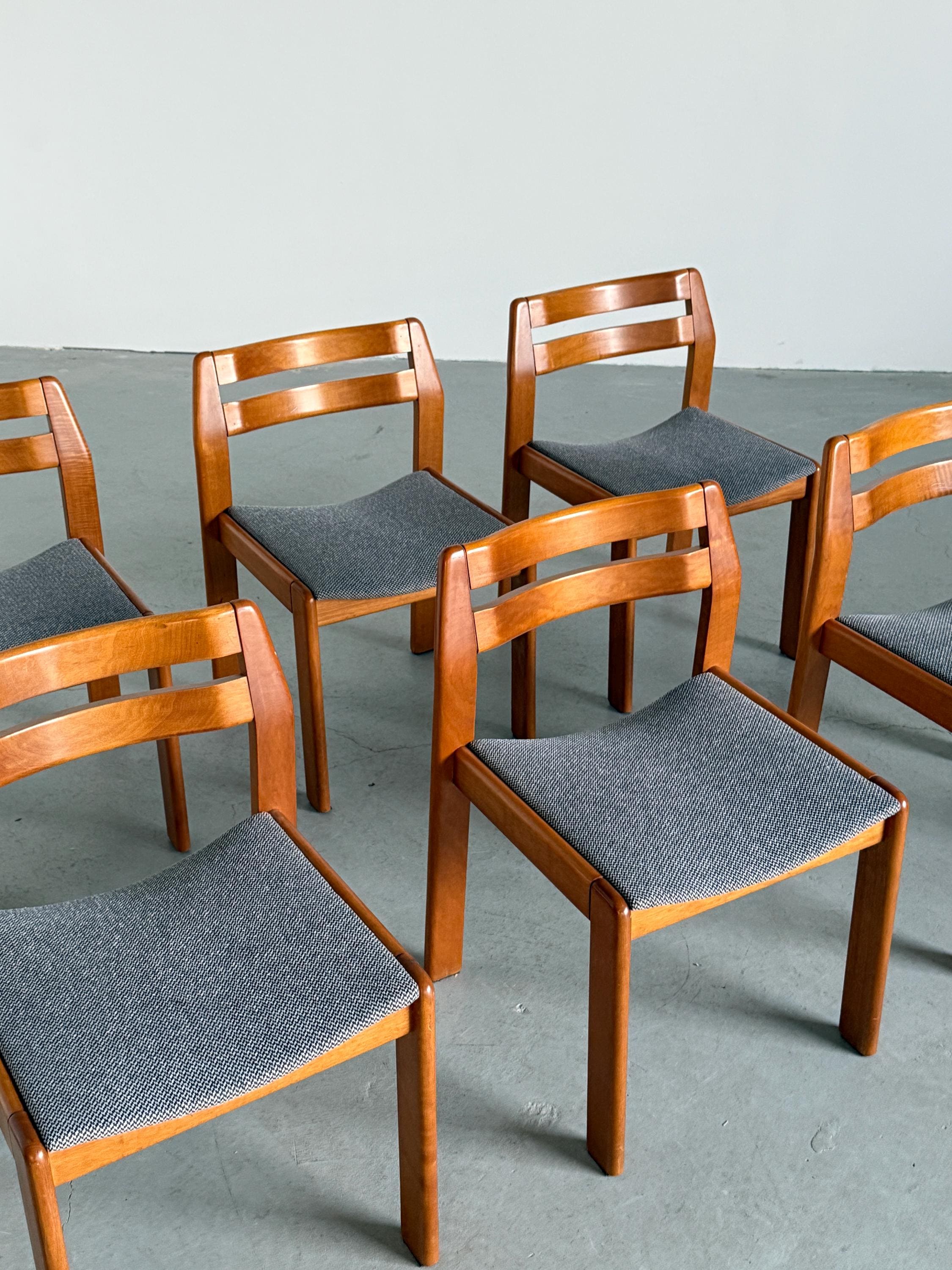 Elegant Italian Mid-Century Lacquered Solid Wood Chairs