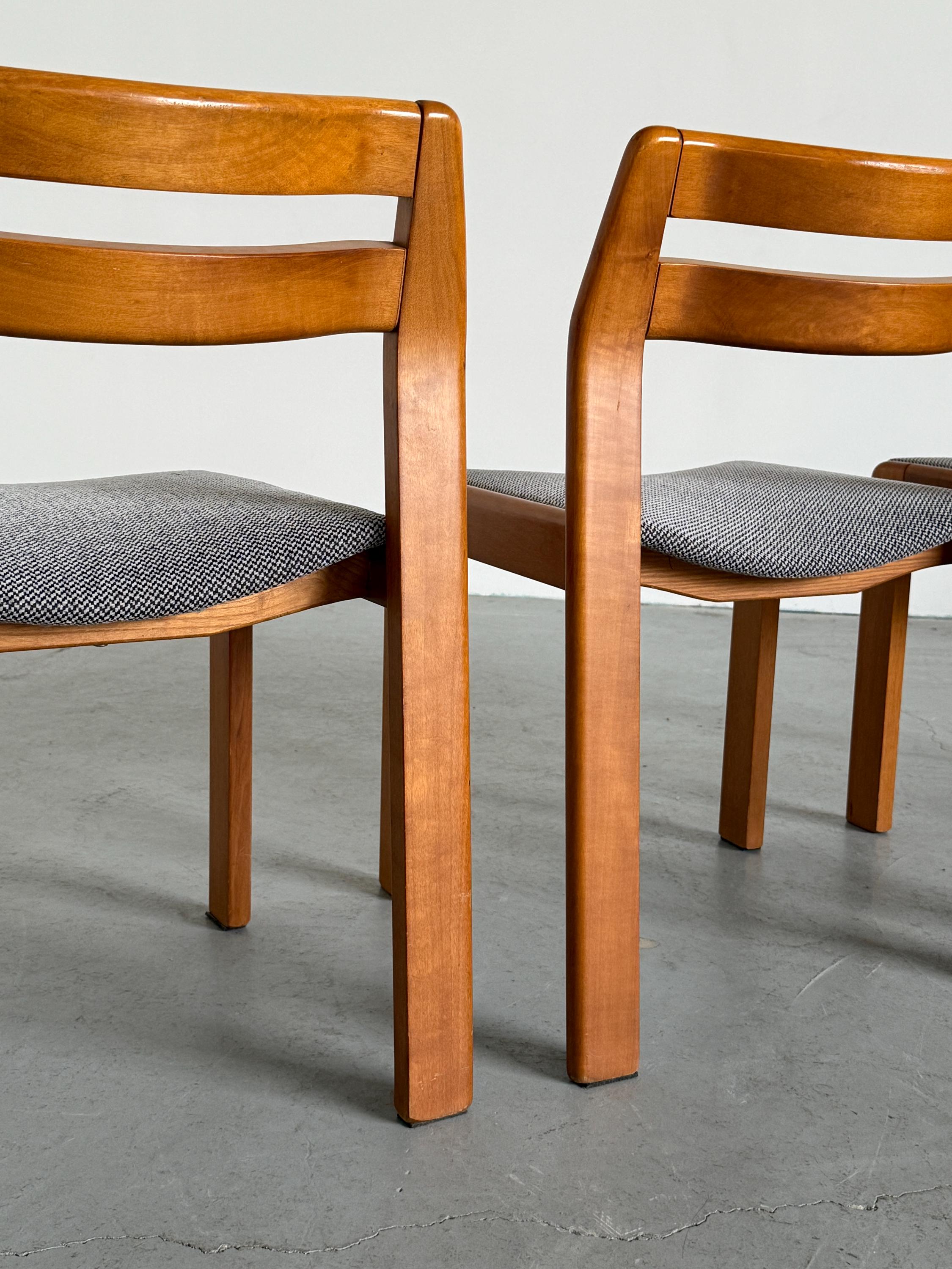 Elegant Italian Mid-Century Lacquered Solid Wood Chairs