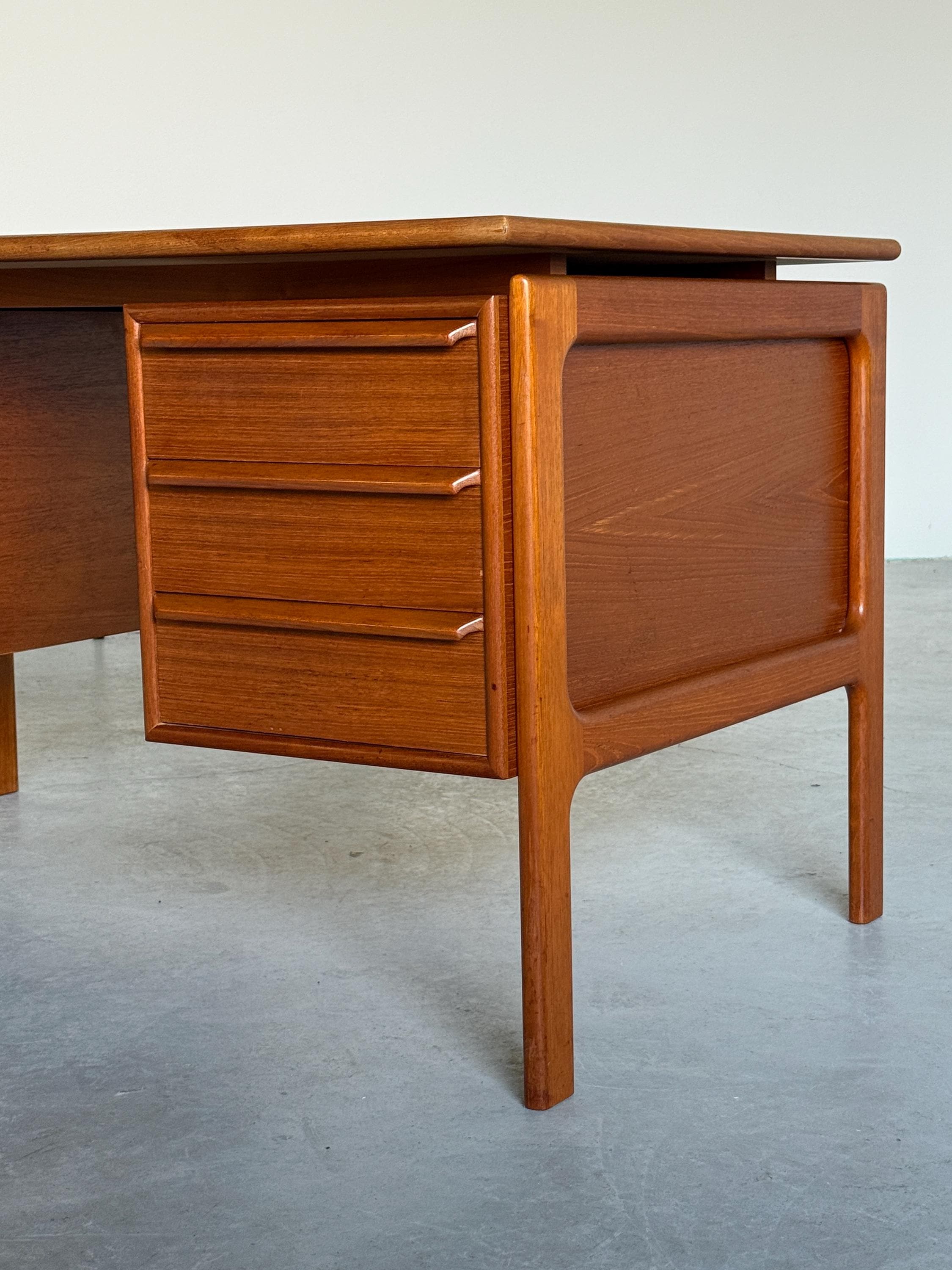 Scandinavian Teak Freestanding Desk by GV Møbler