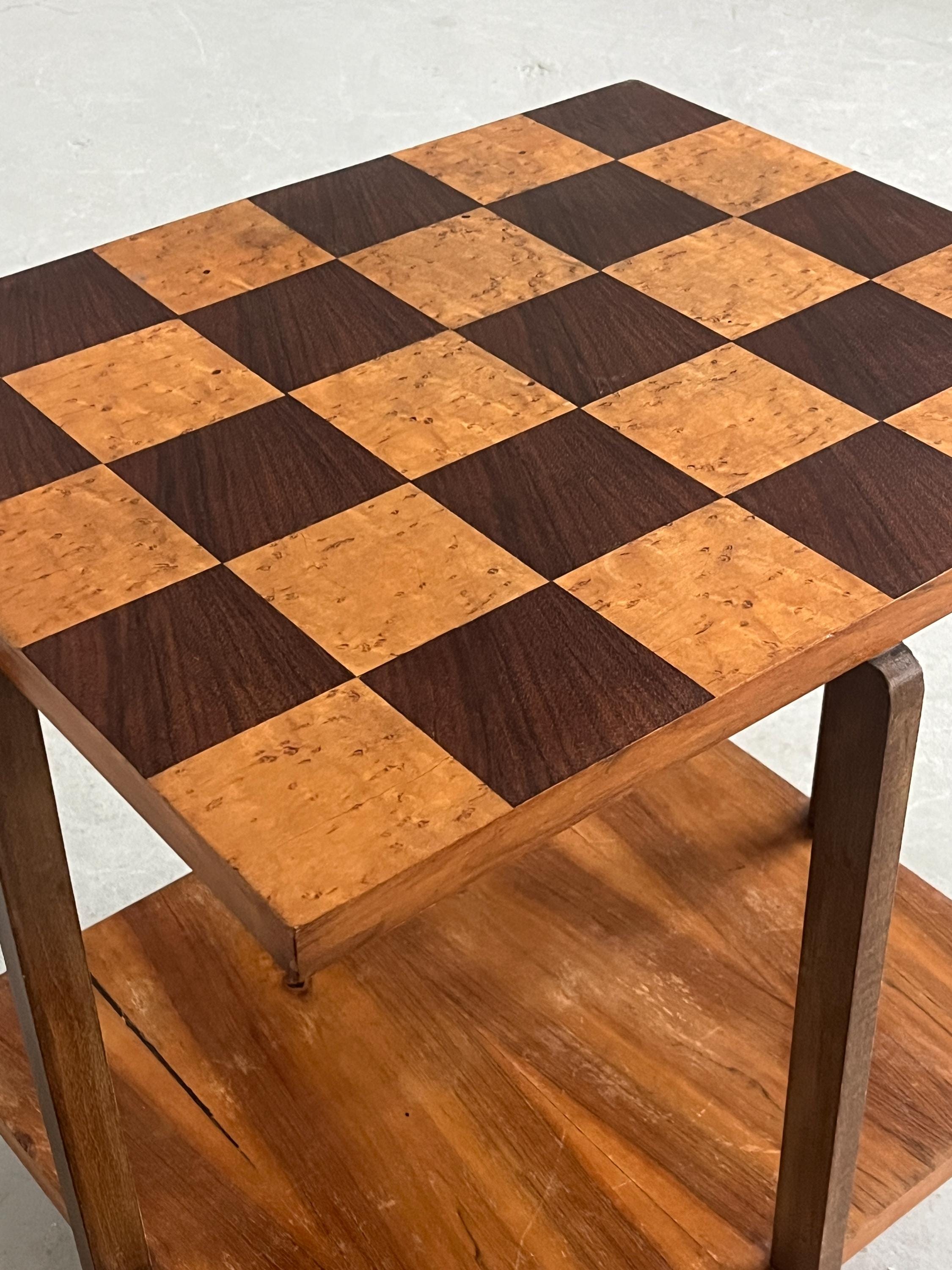 Art Deco Checkerboard Side Table