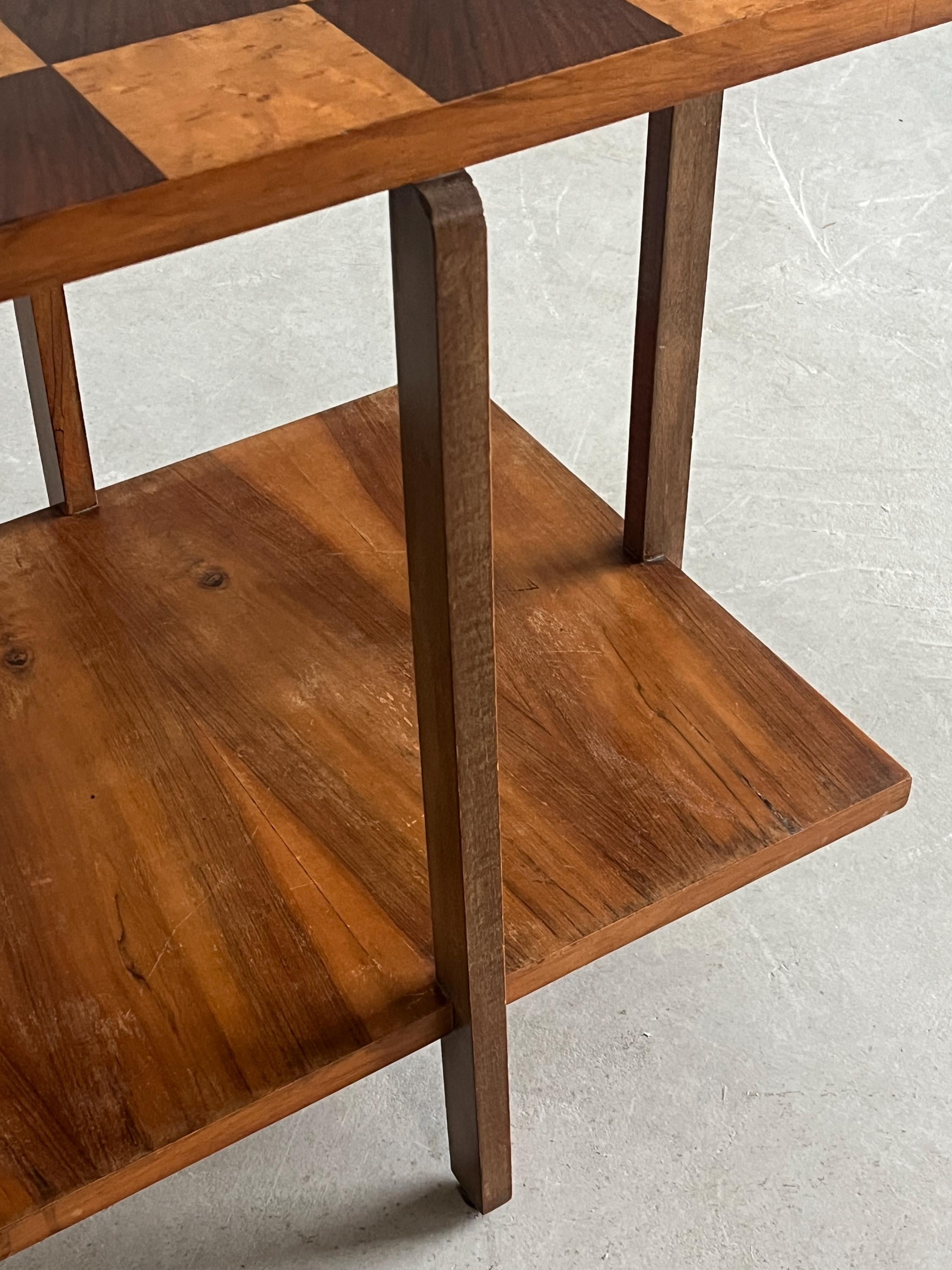 Art Deco Checkerboard Side Table