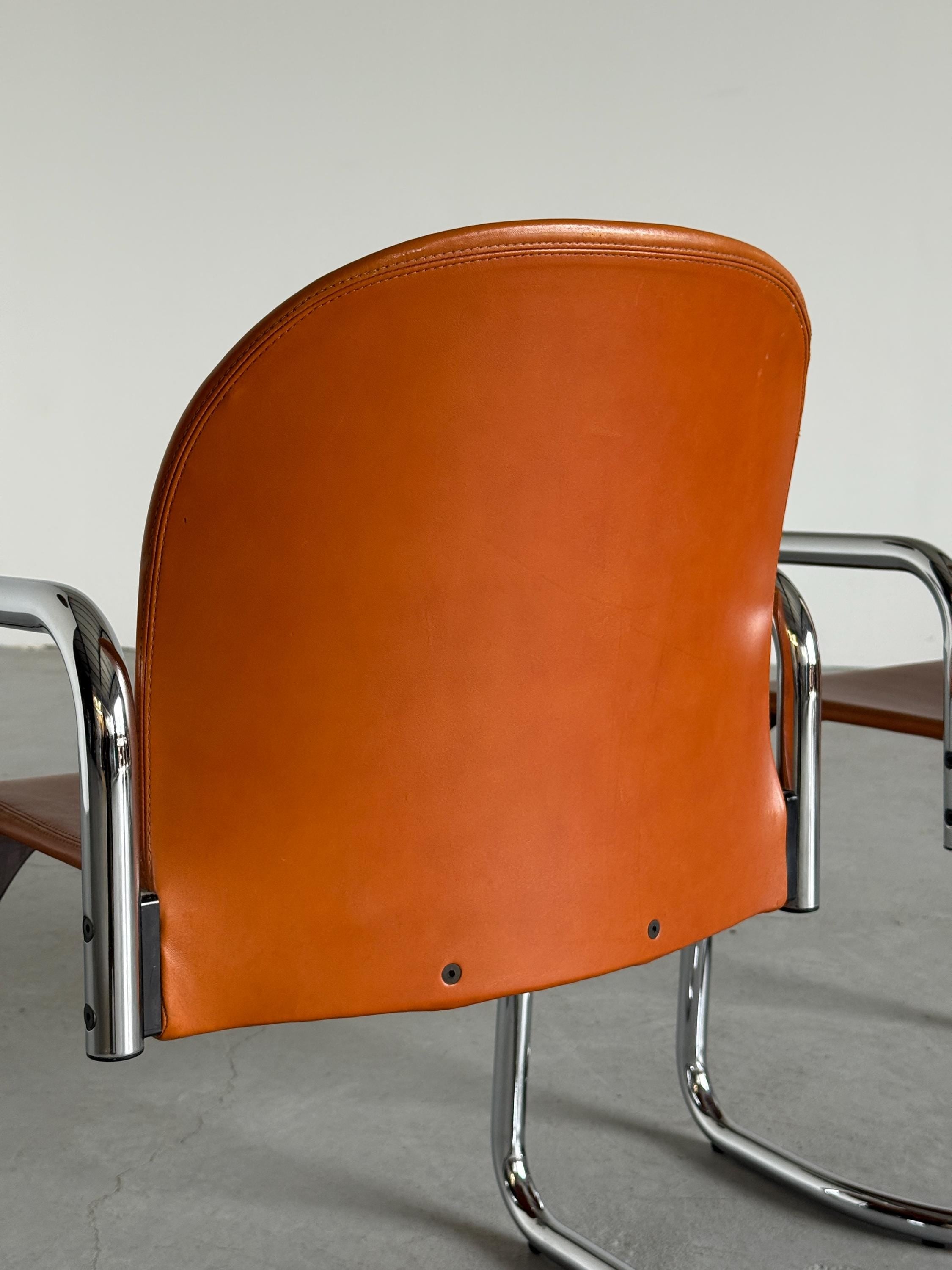 Leather Dialogo Chairs by Afra and Tobia Scarpa for B&B Italia