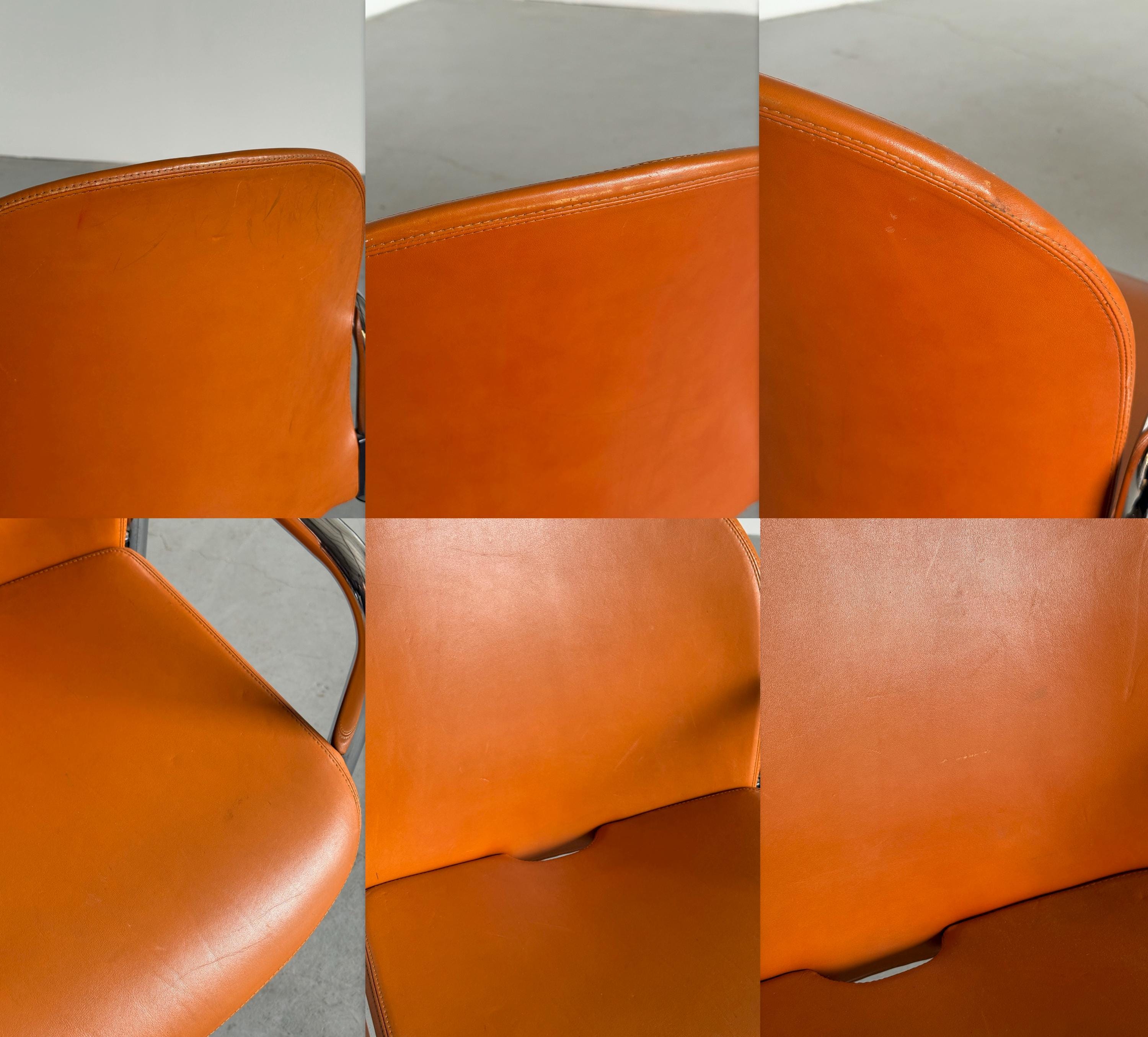 Leather Dialogo Chairs by Afra and Tobia Scarpa for B&B Italia