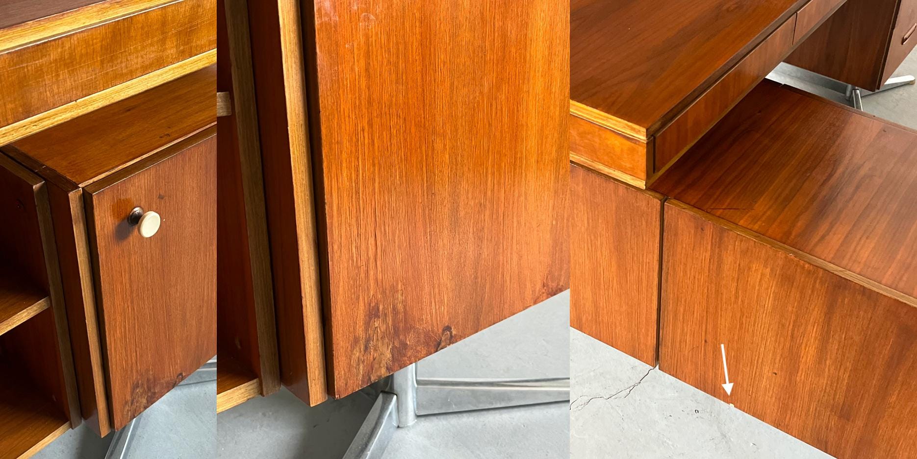 Mid-Century Executive Desk in Walnut Veneer, West Germany