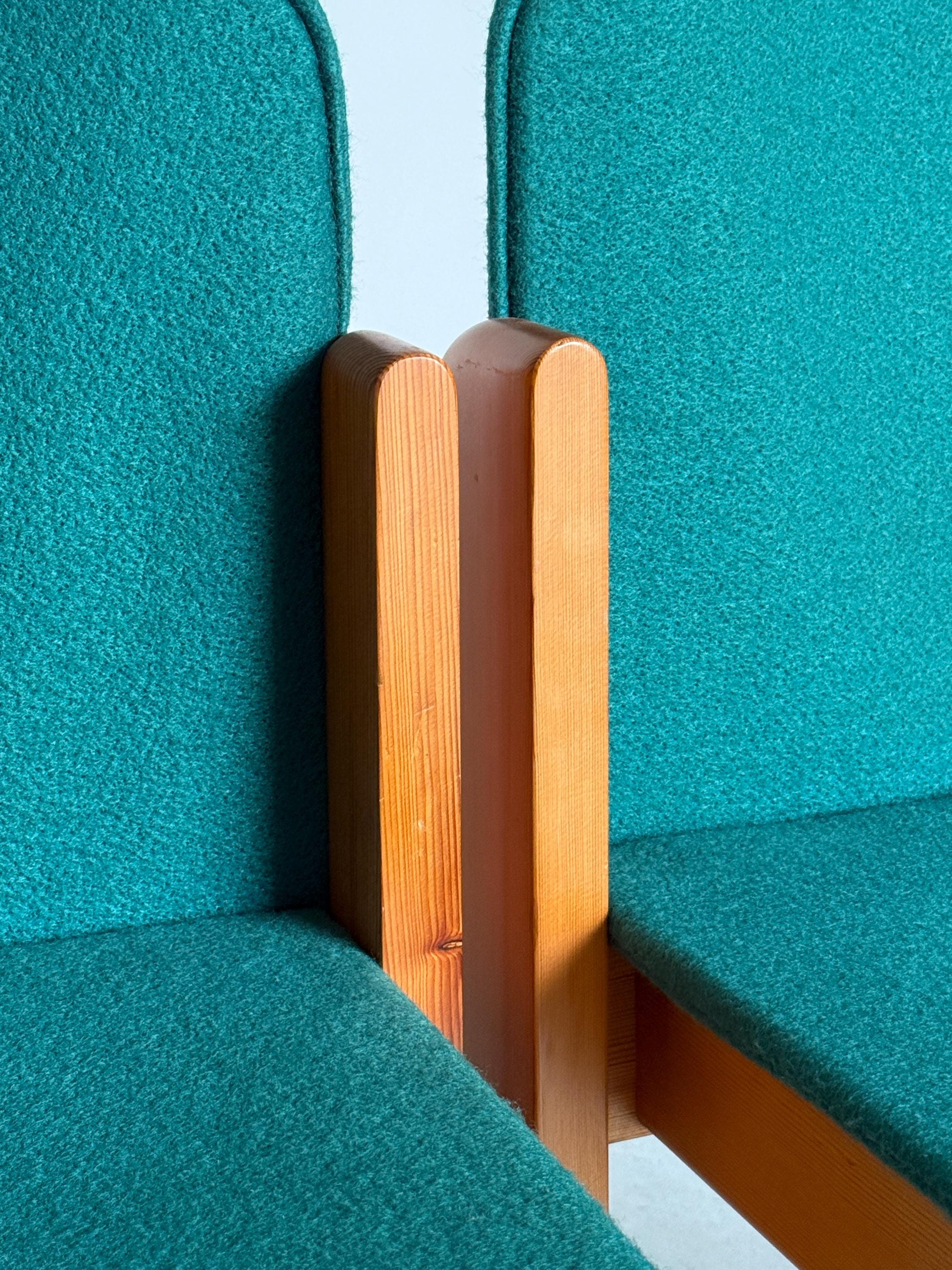 Postmodern Solid Pine Armchairs