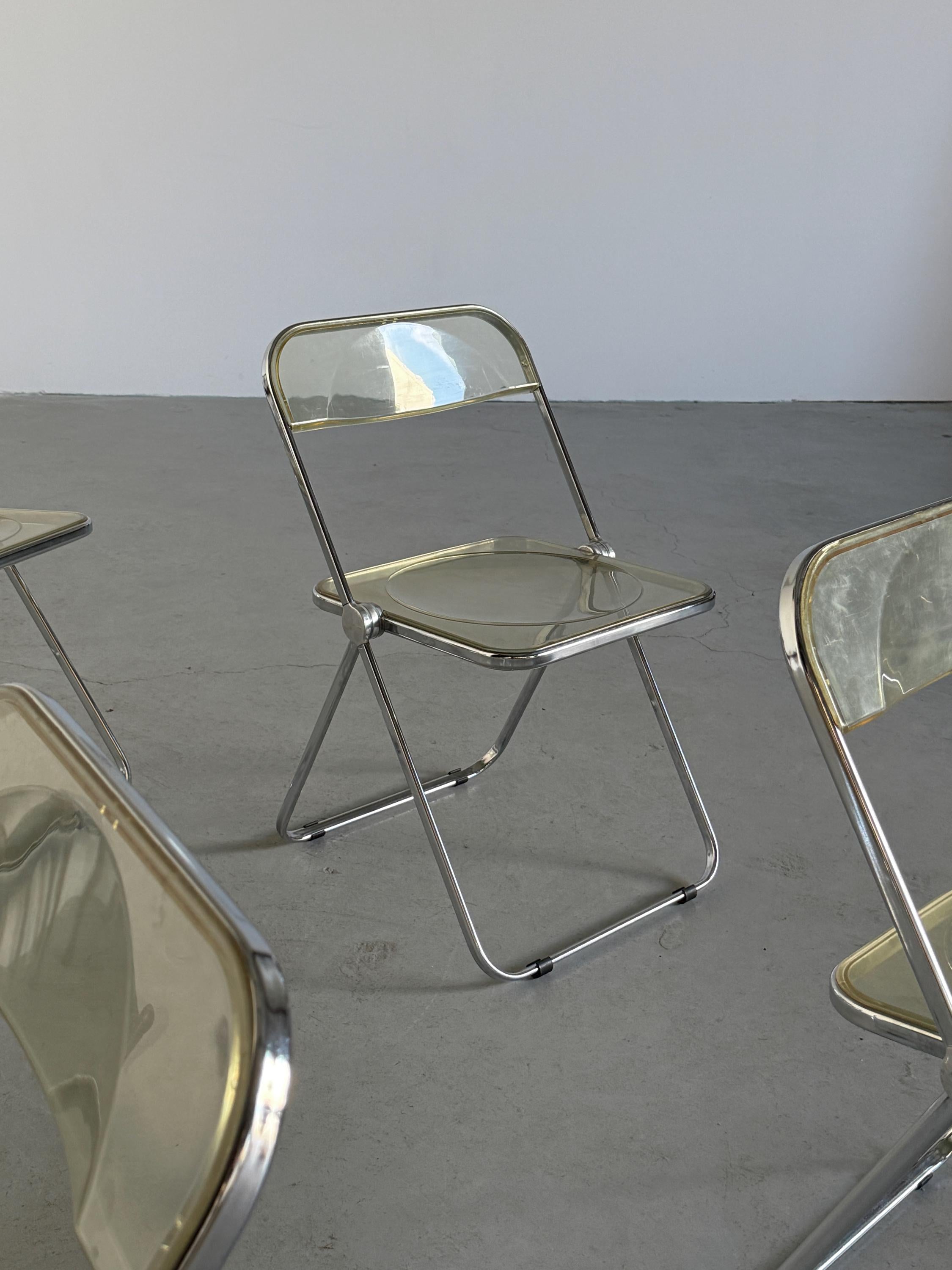 'Plia' Folding Chairs by Giancarlo Piretti for Anonima Castelli