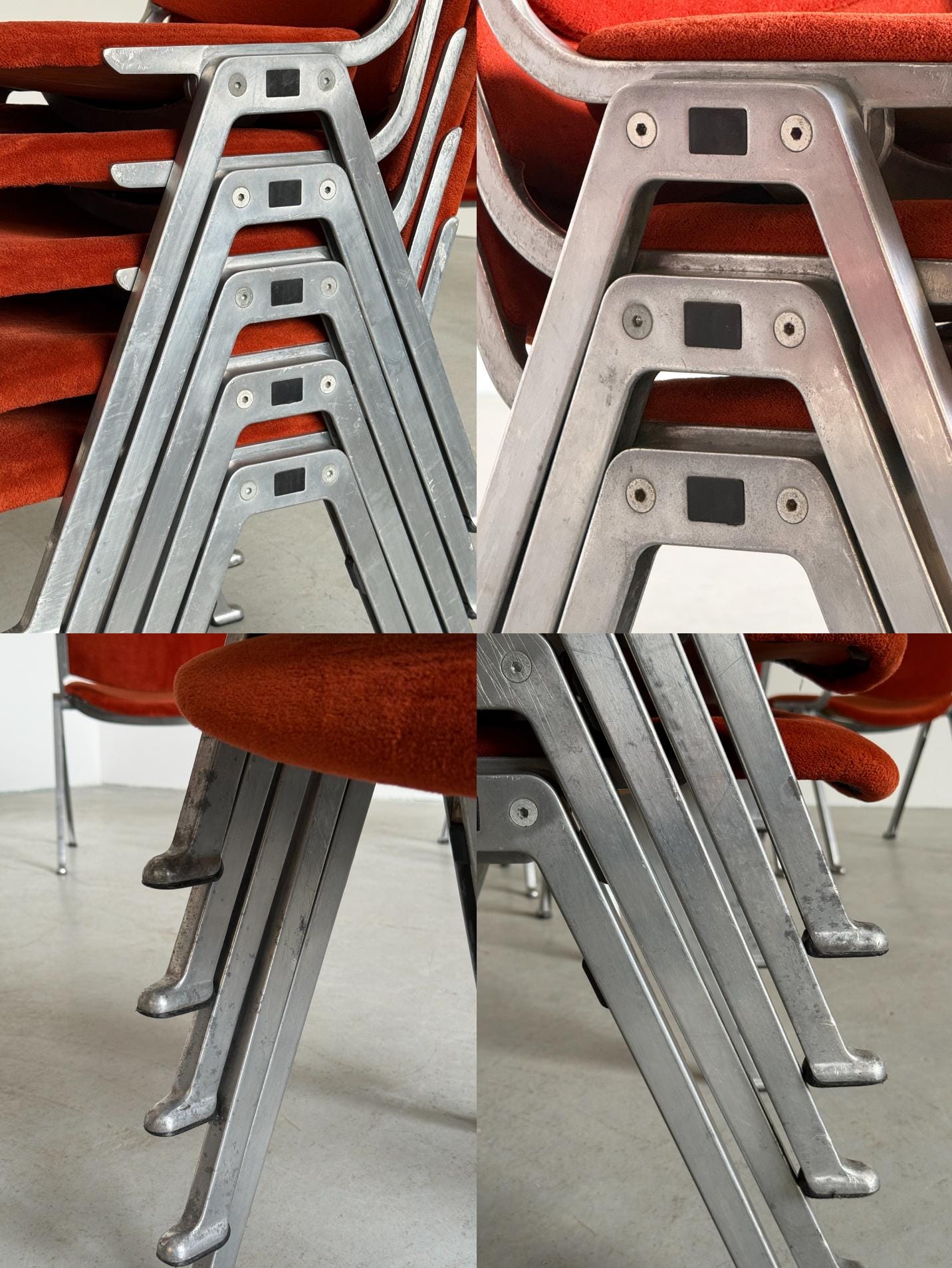 Industrial Aluminium Stackable Chairs