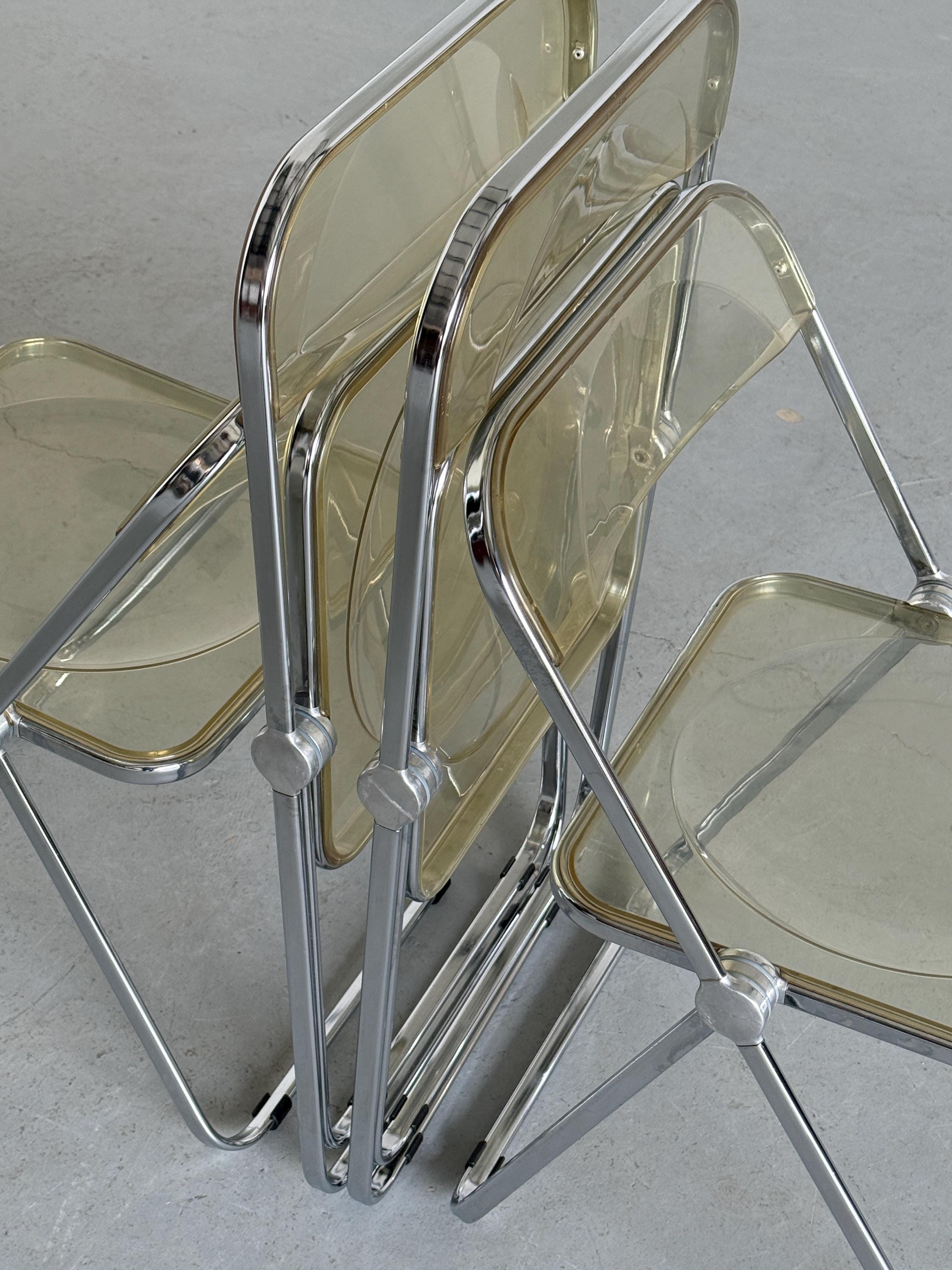 'Plia' Folding Chairs by Giancarlo Piretti for Anonima Castelli
