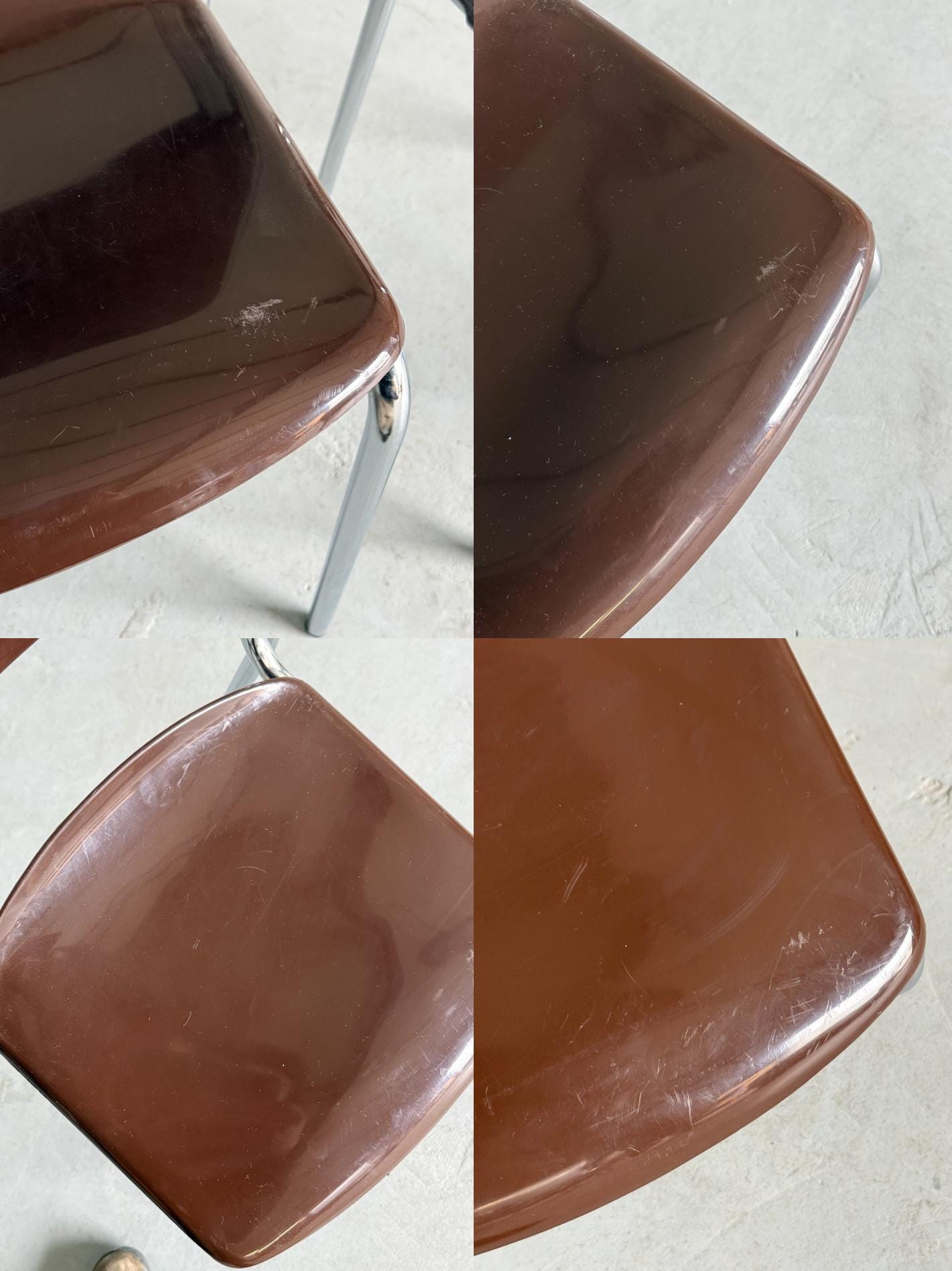 Italian Modernist Stackable Dining Chairs