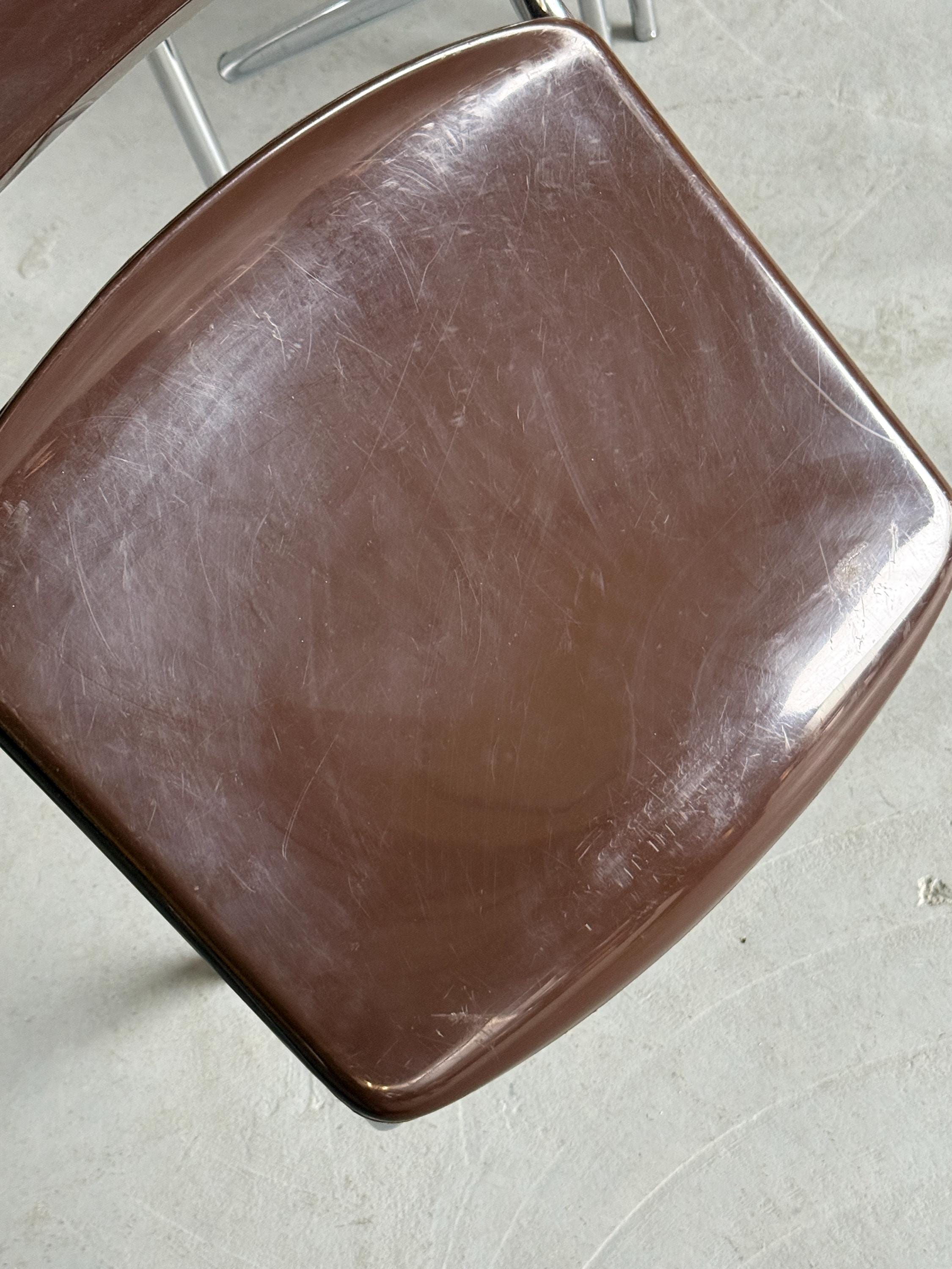 Italian Modernist Stackable Dining Chairs