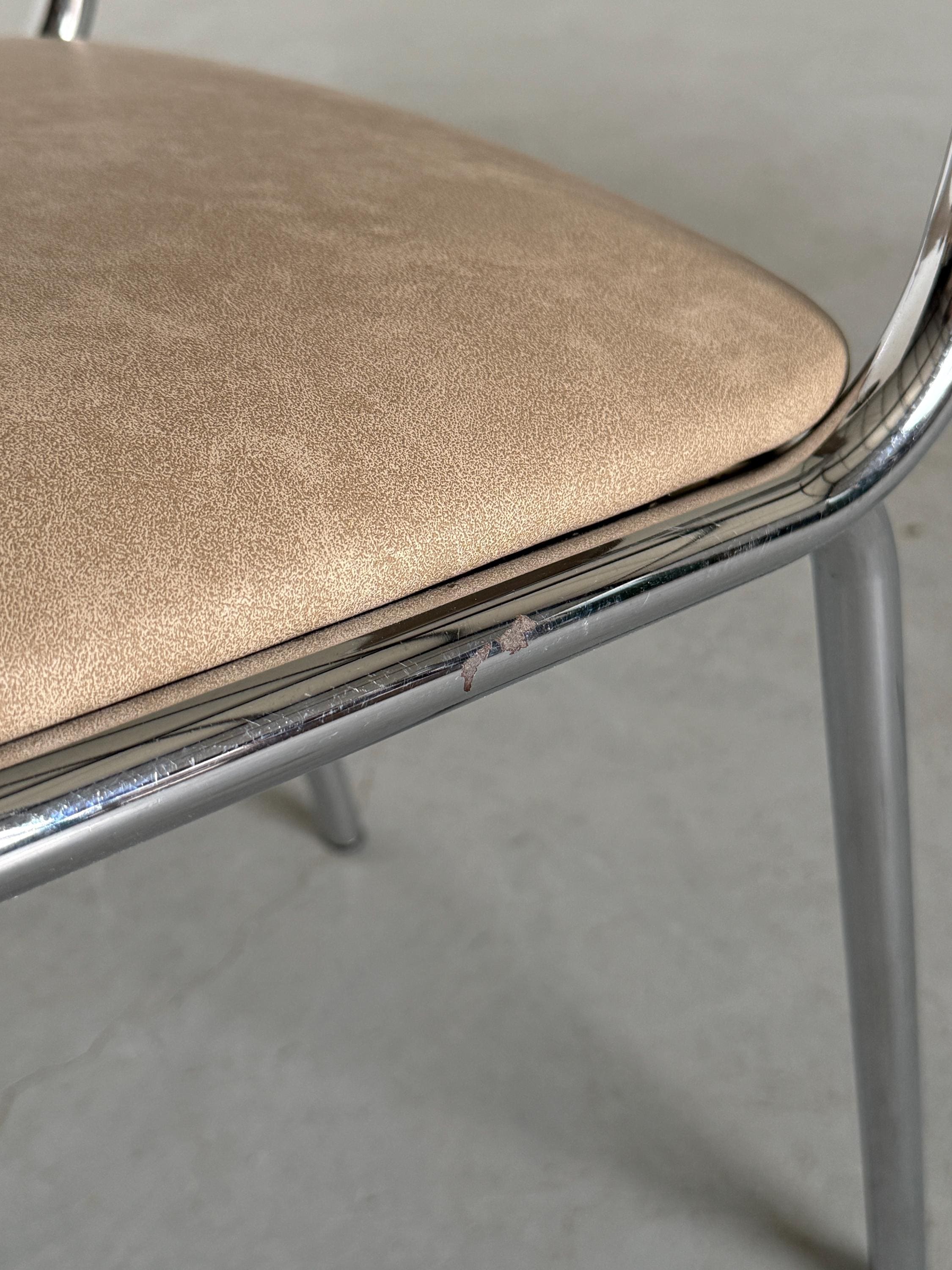 Modernist Bauhaus Design Chrome Dining Chairs