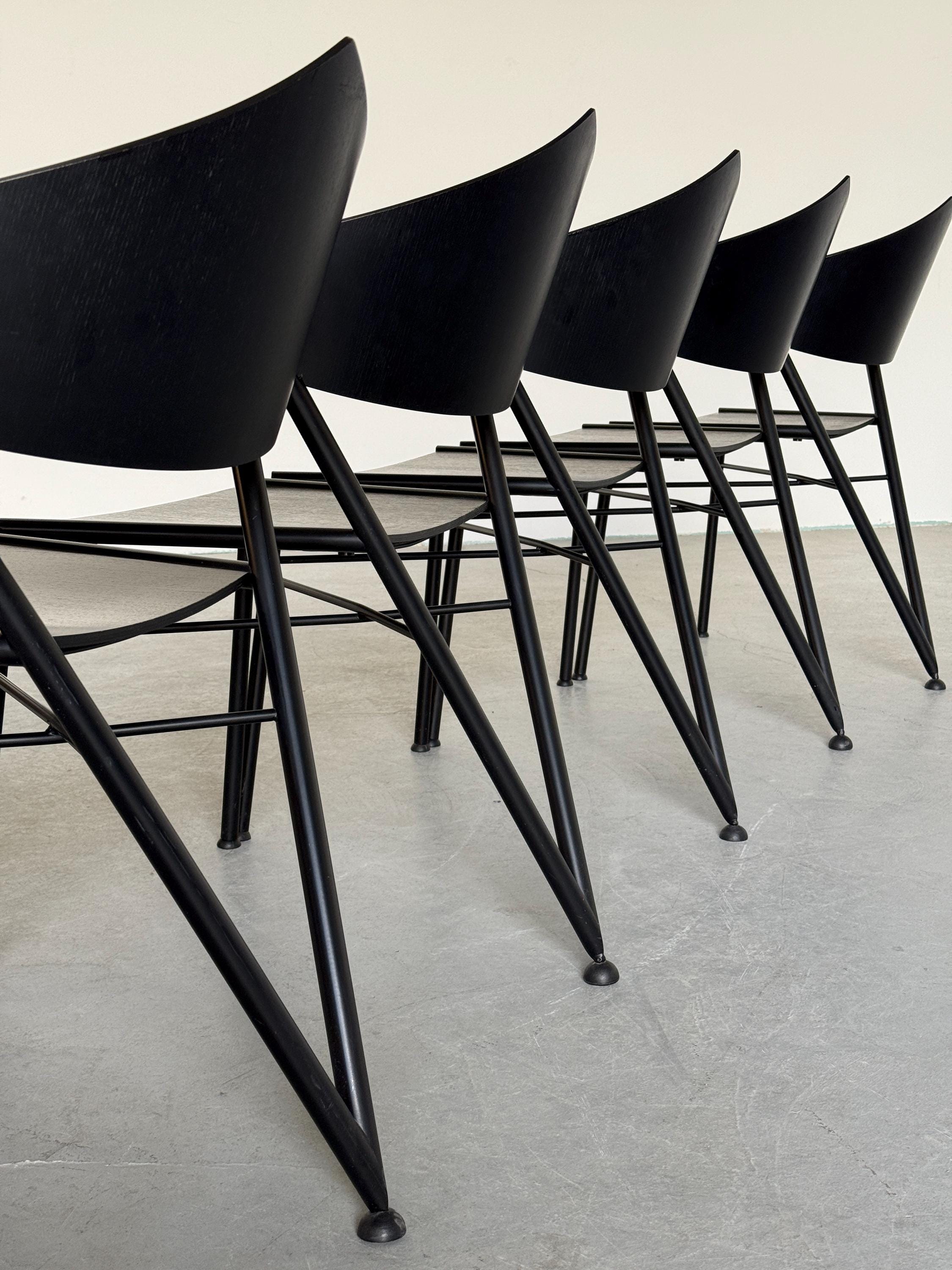 Postmodern Metal Framed ‘D-Tec’ Chairs