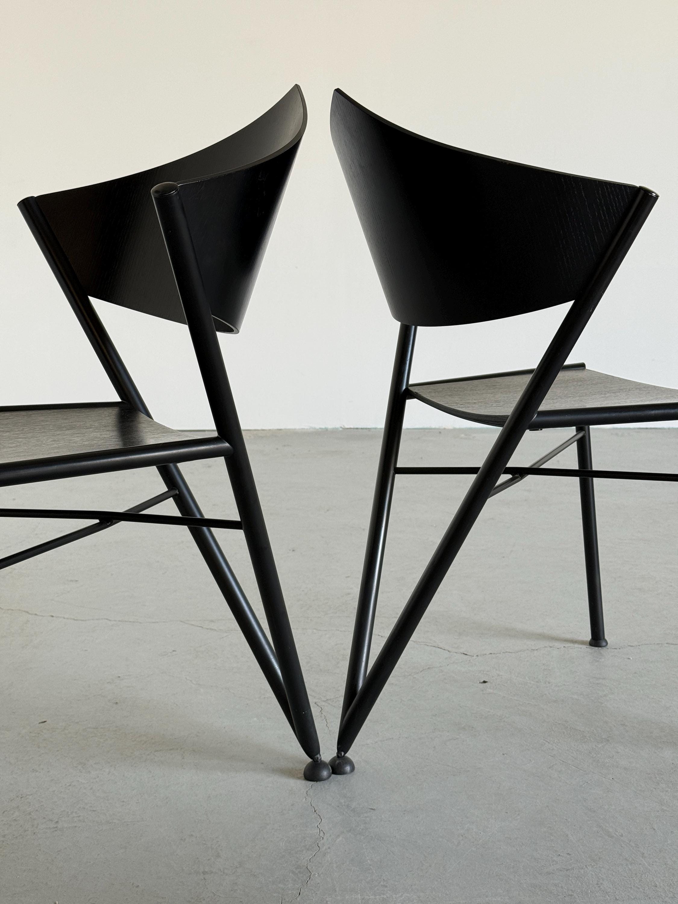 Postmodern Metal Framed ‘D-Tec’ Chairs