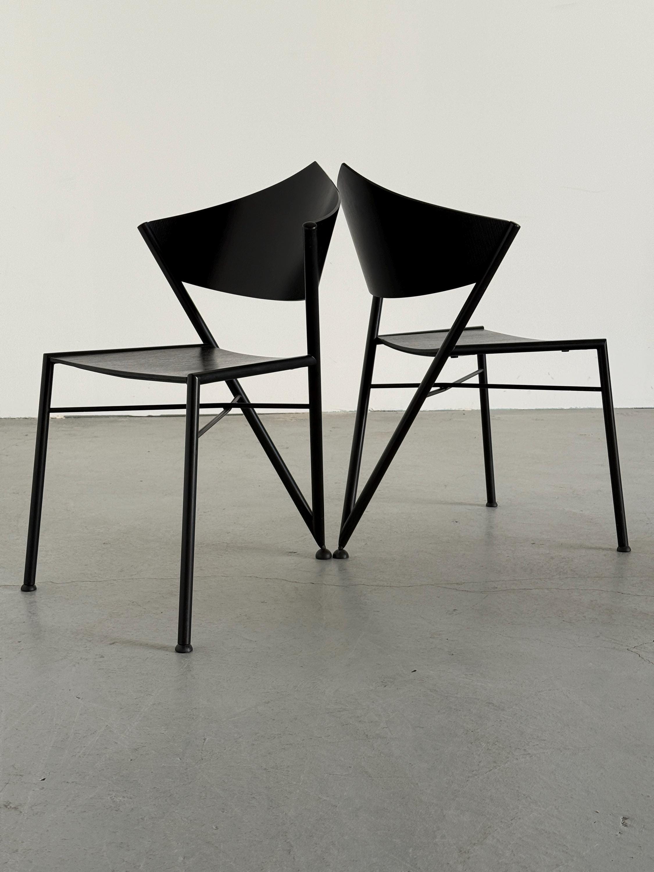 Postmodern Metal Framed ‘D-Tec’ Chairs