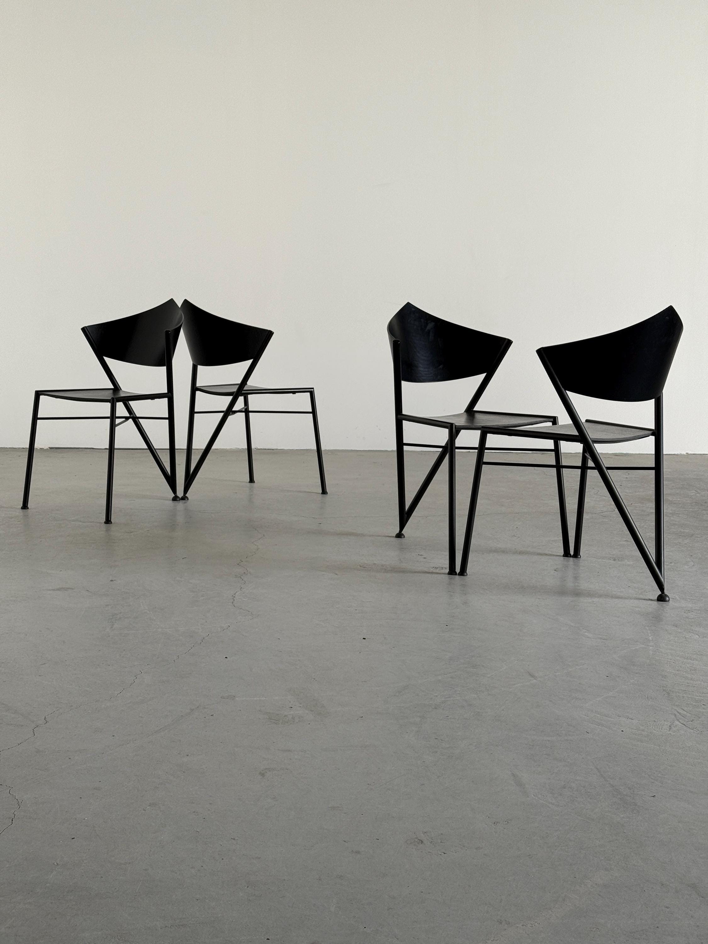 Postmodern Metal Framed ‘D-Tec’ Chairs