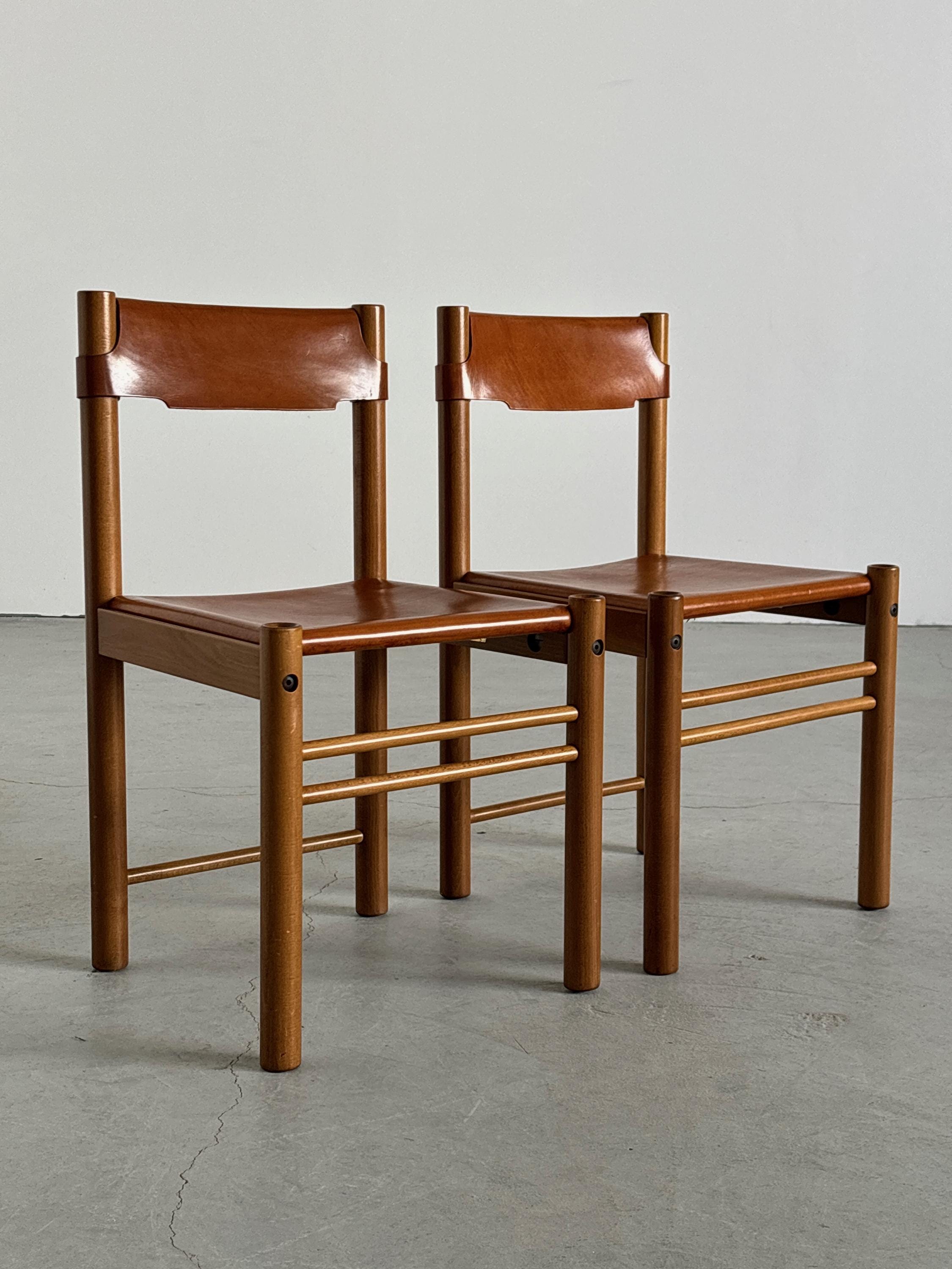 Dining Chairs by Ibisco Sedie in Cognac Leather