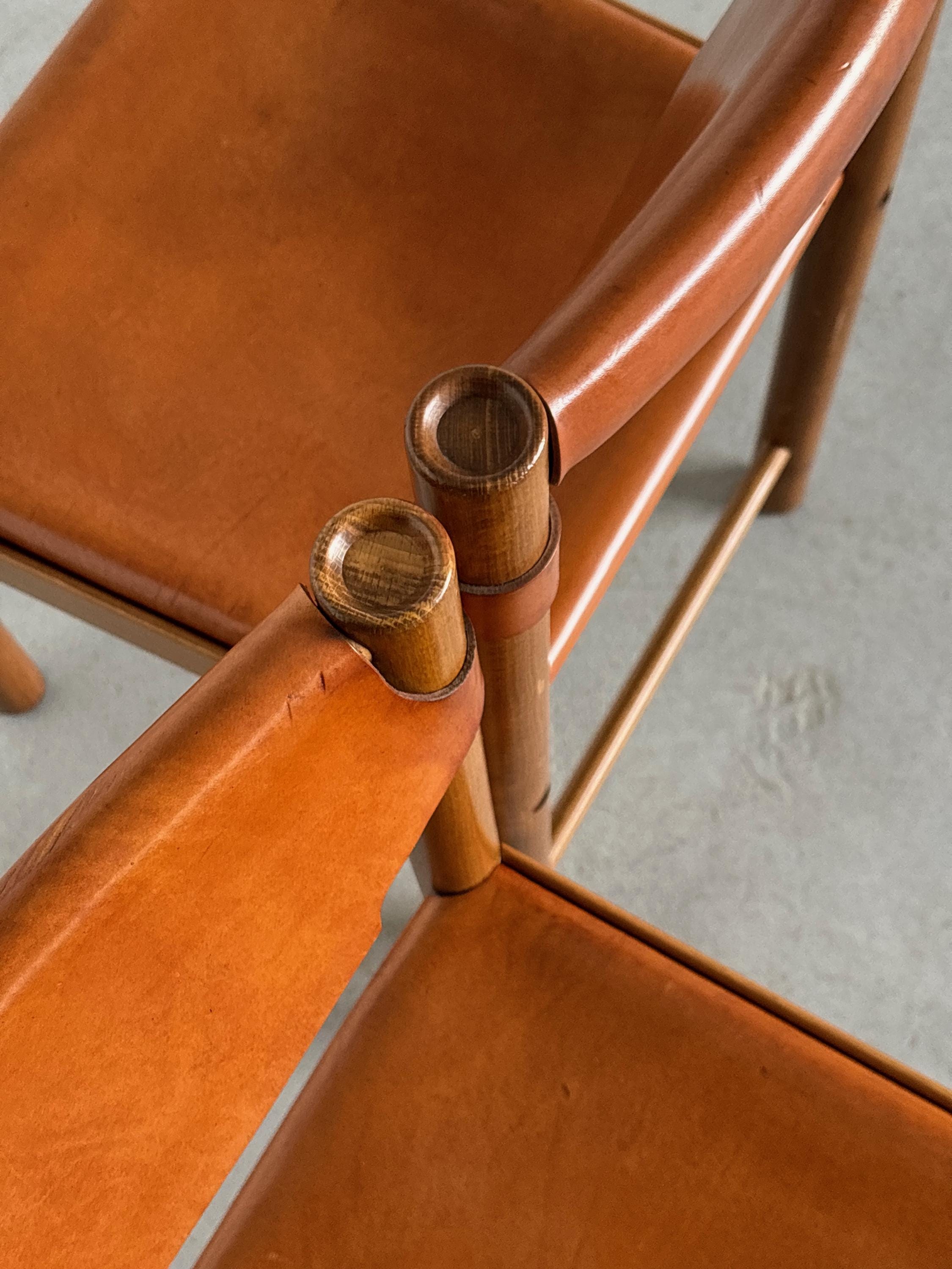 Dining Chairs by Ibisco Sedie in Cognac Leather