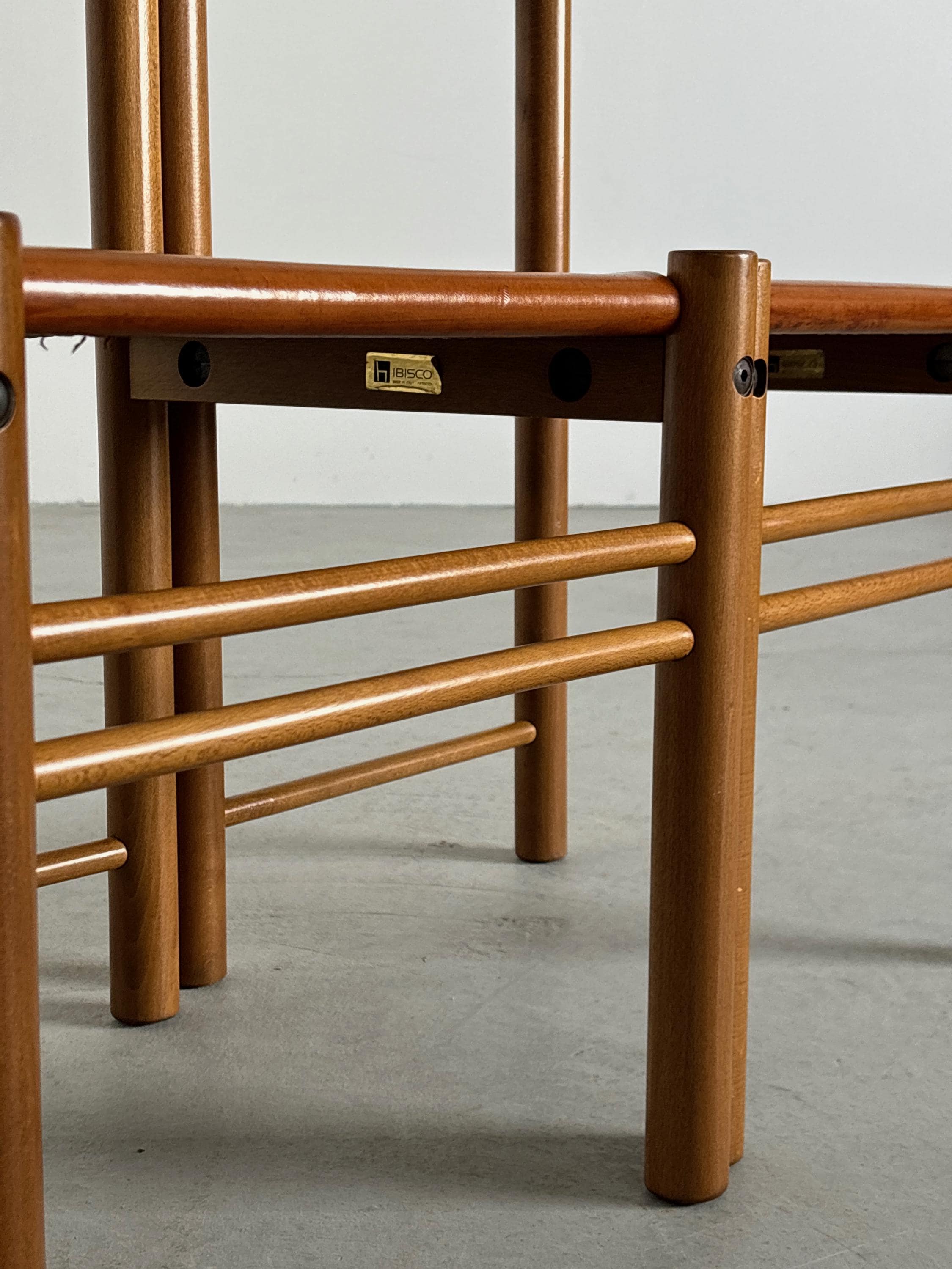 Dining Chairs by Ibisco Sedie in Cognac Leather