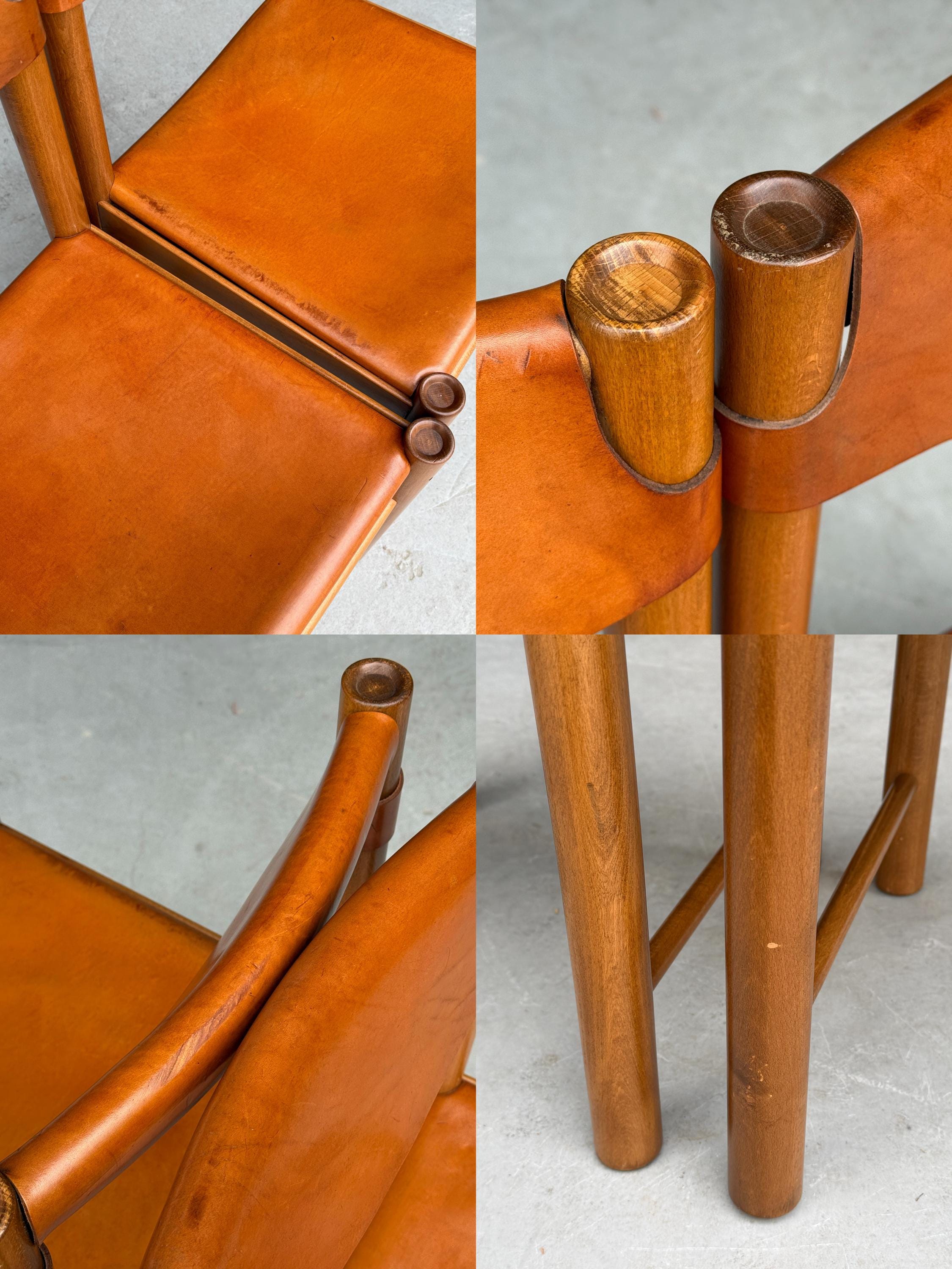 Dining Chairs by Ibisco Sedie in Cognac Leather
