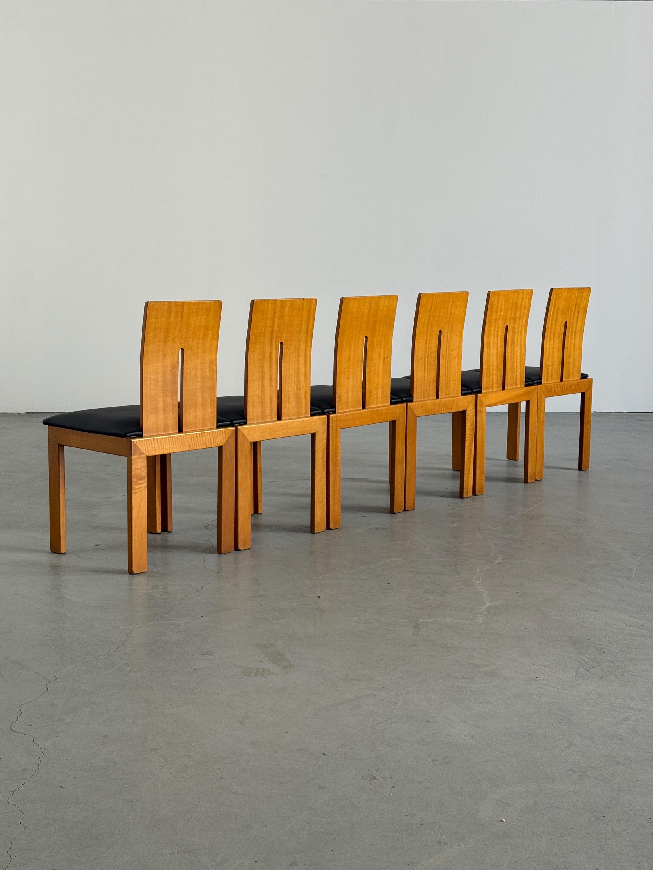 Sculptural Dining Chars in Style of Carlo Scarpa