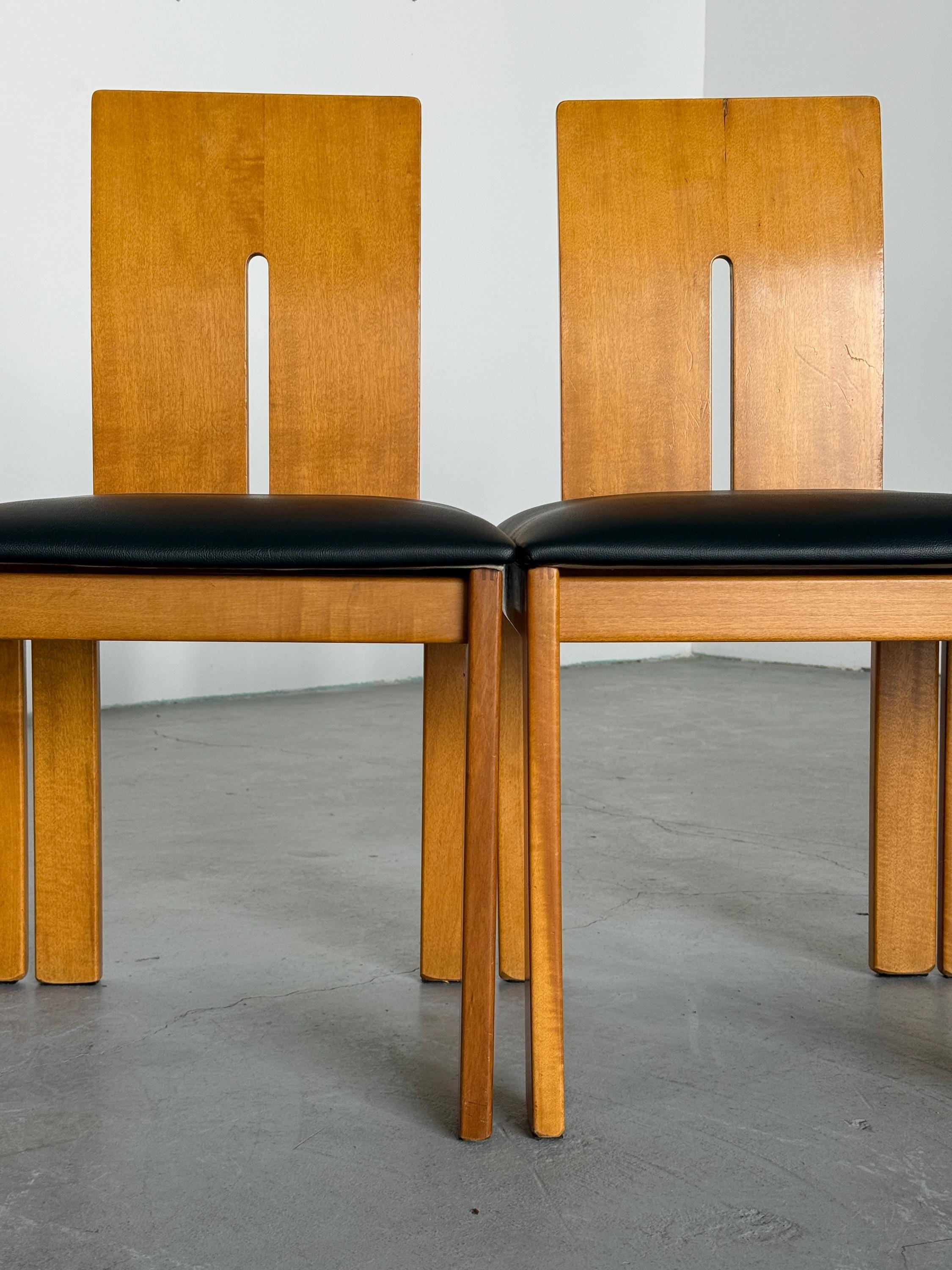 Sculptural Dining Chars in Style of Carlo Scarpa