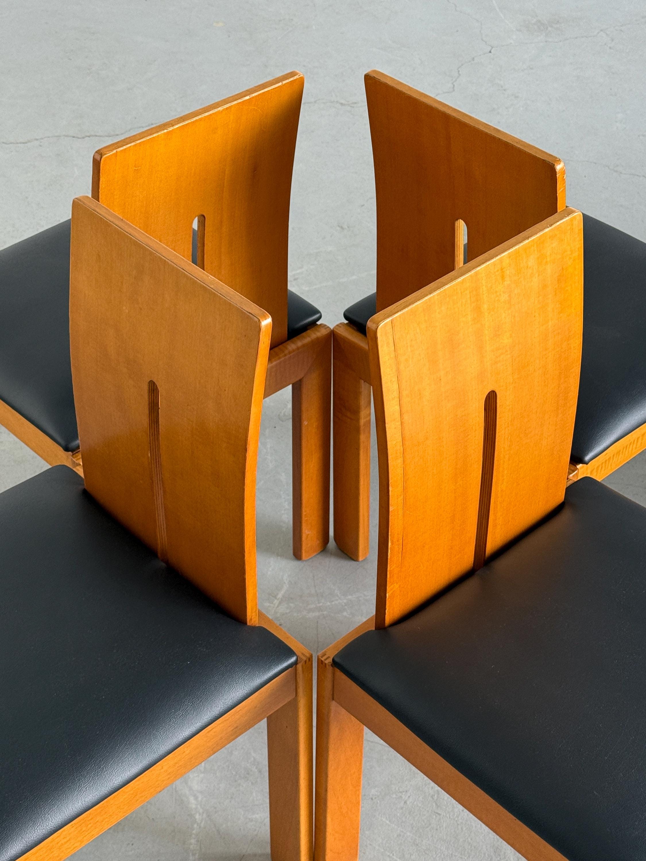 Sculptural Dining Chars in Style of Carlo Scarpa