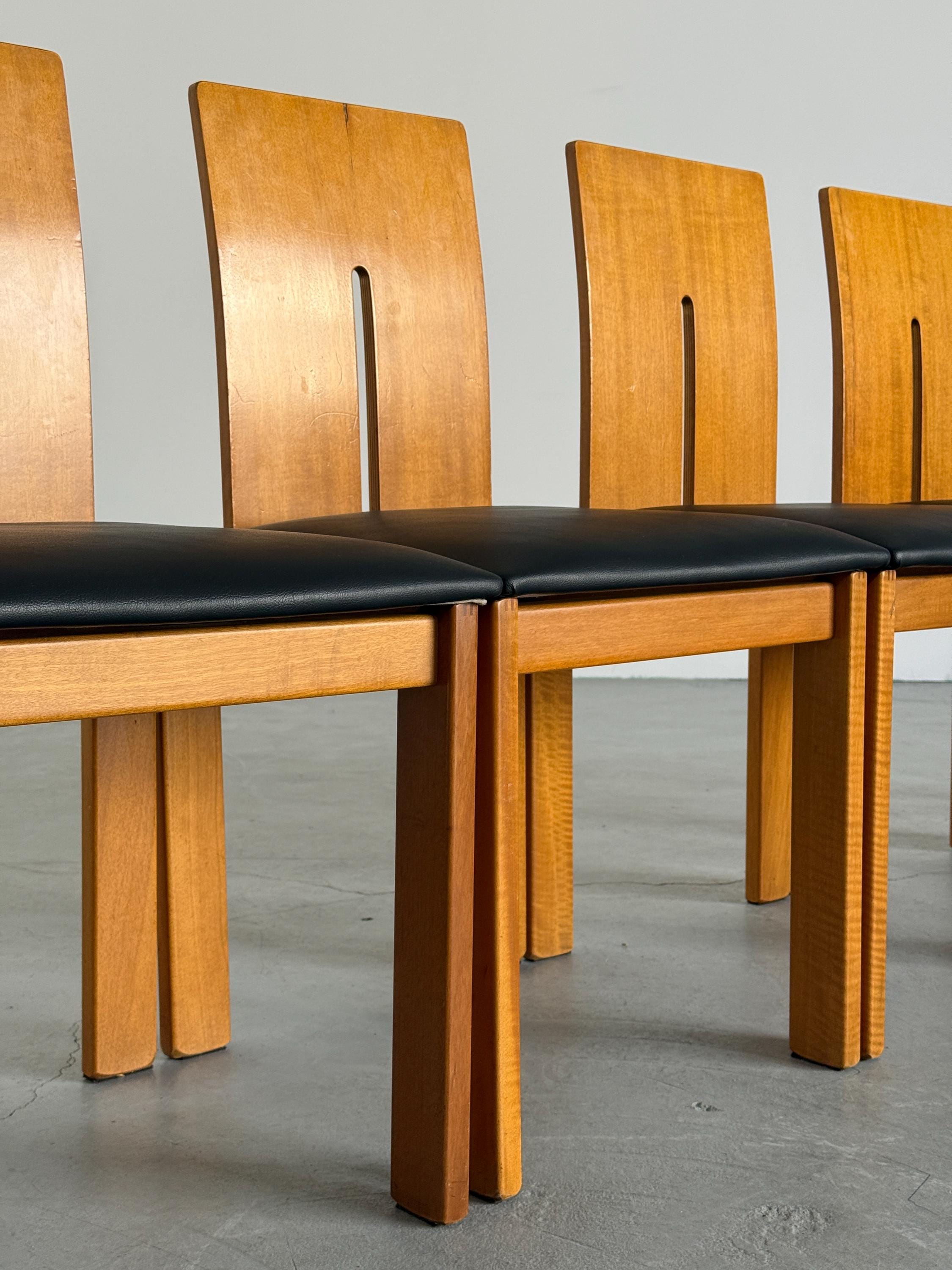 Sculptural Dining Chars in Style of Carlo Scarpa